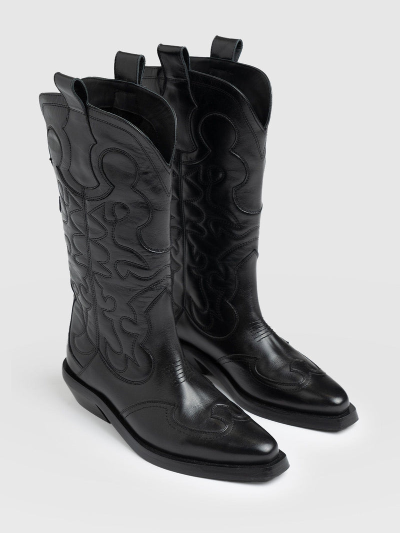 Kansas Western Boot - Black