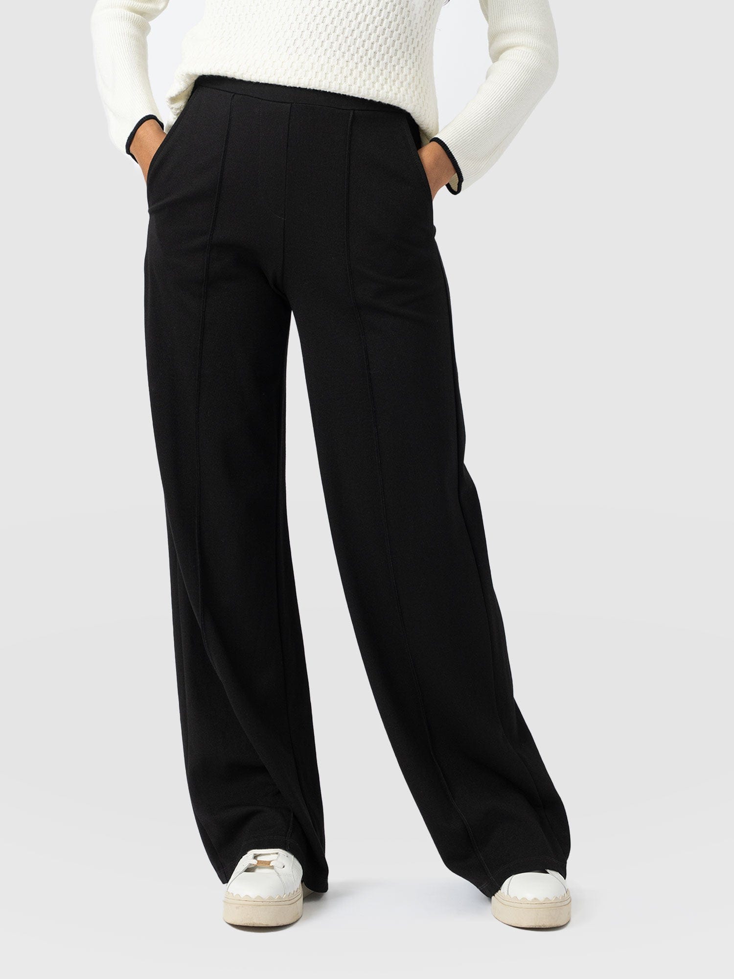 Keller Wide Leg Pant Black - Women's Trousers | Saint + Sofia® UK