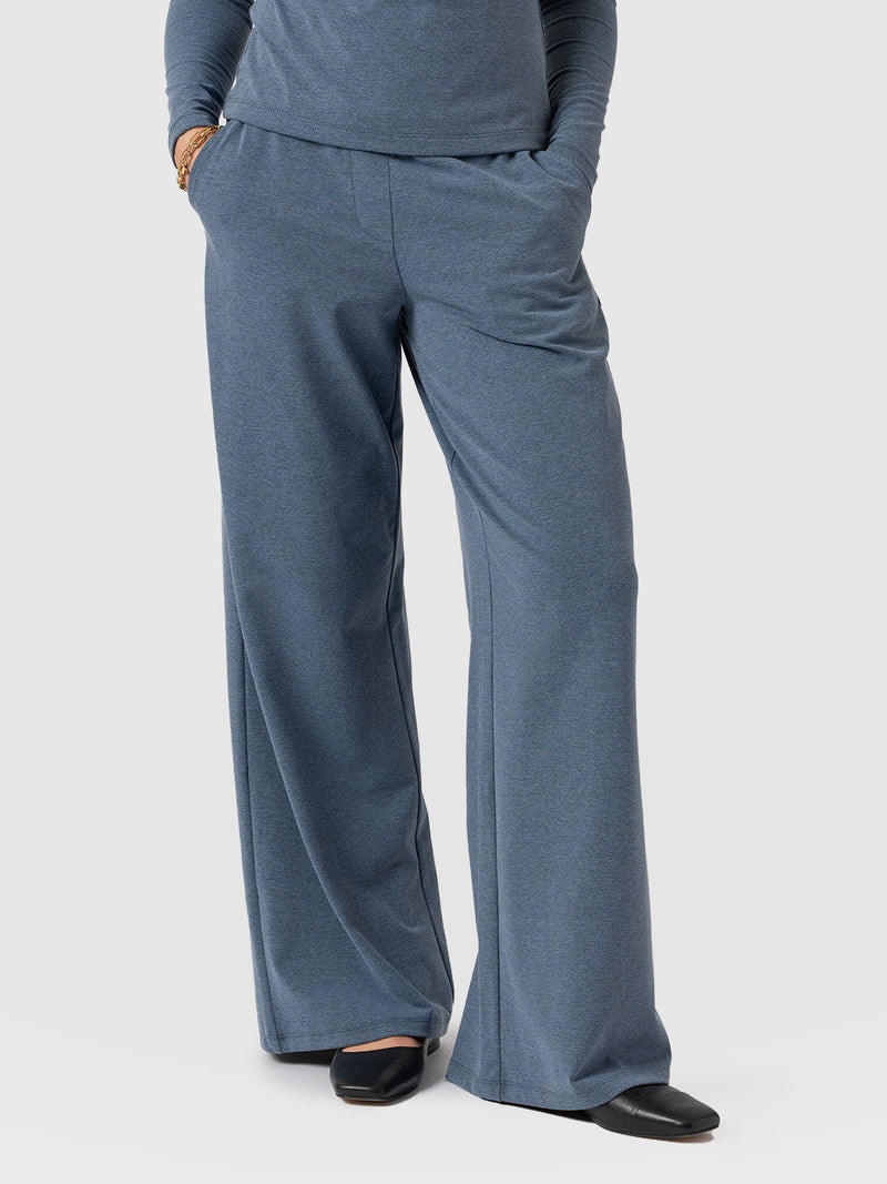 Keller Wide Leg Pant - Blue Melange