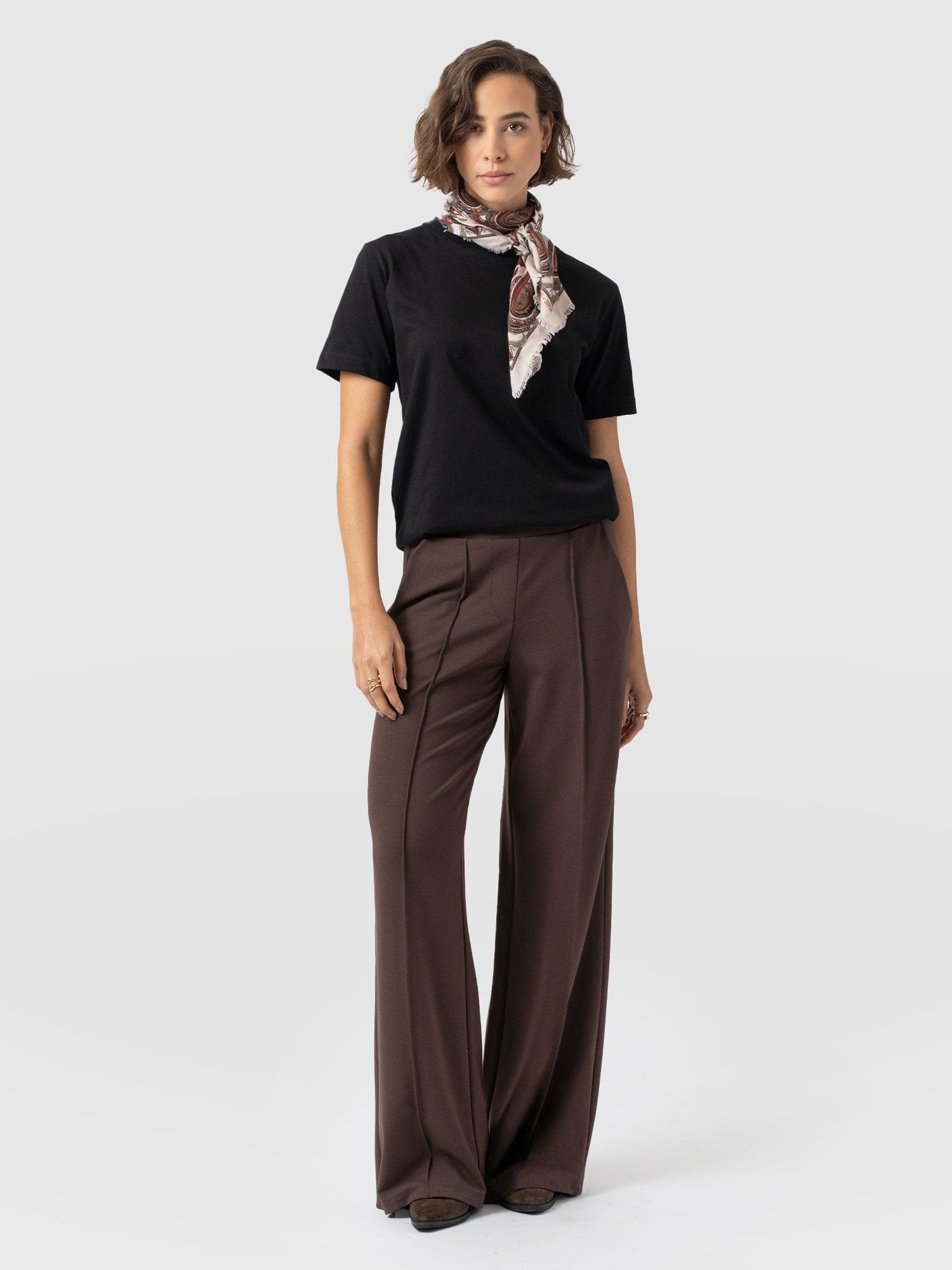 Keller Wide Leg Pant - Brown - Women's Trousers | Saint + Sofia® UK