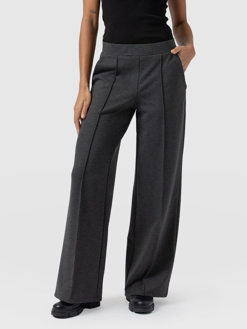 Keller Wide Leg Pant - Charcoal