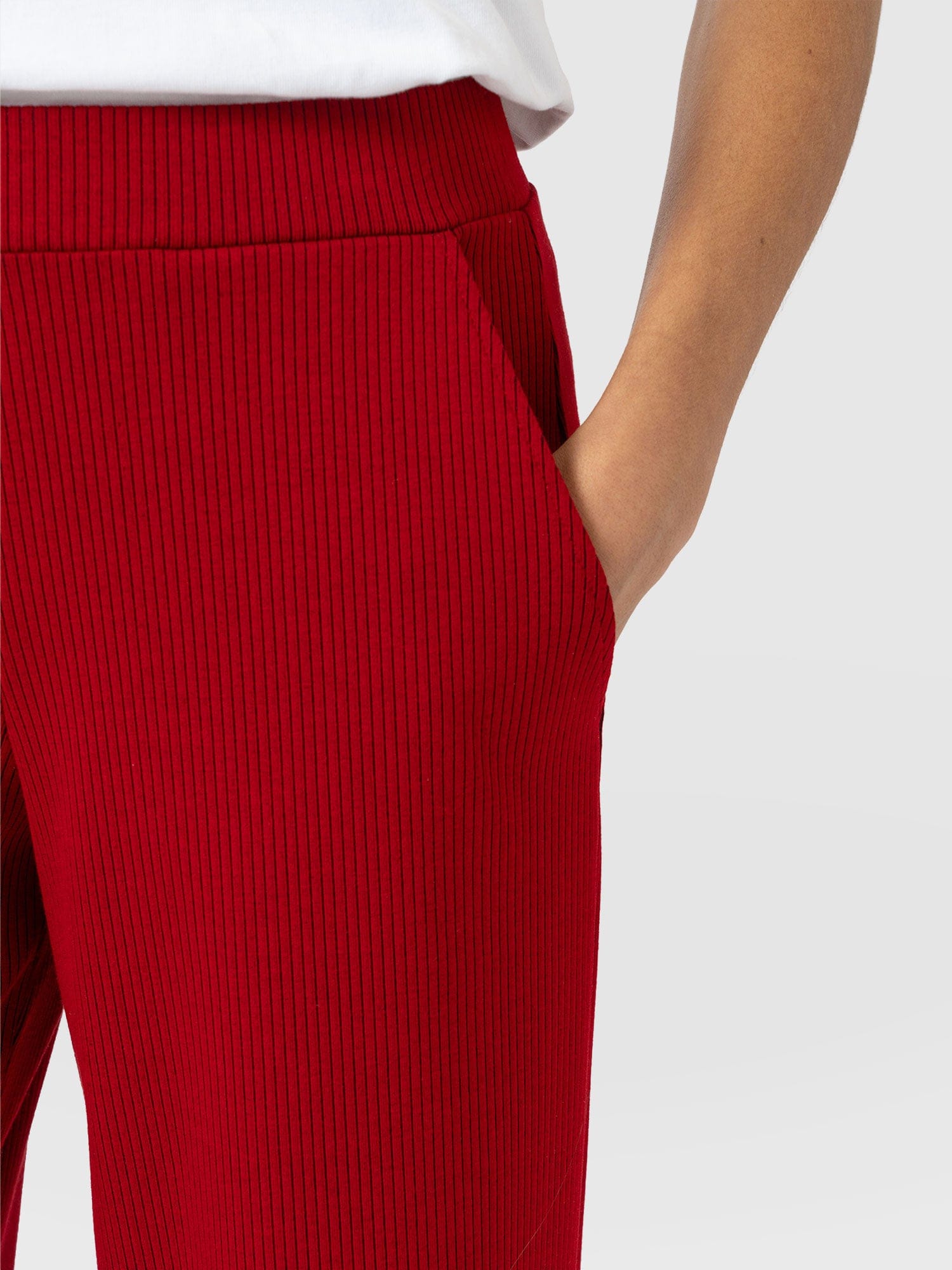 Keller Wide Leg Pant - Deep Red - Women's Trousers | Saint + Sofia® UK