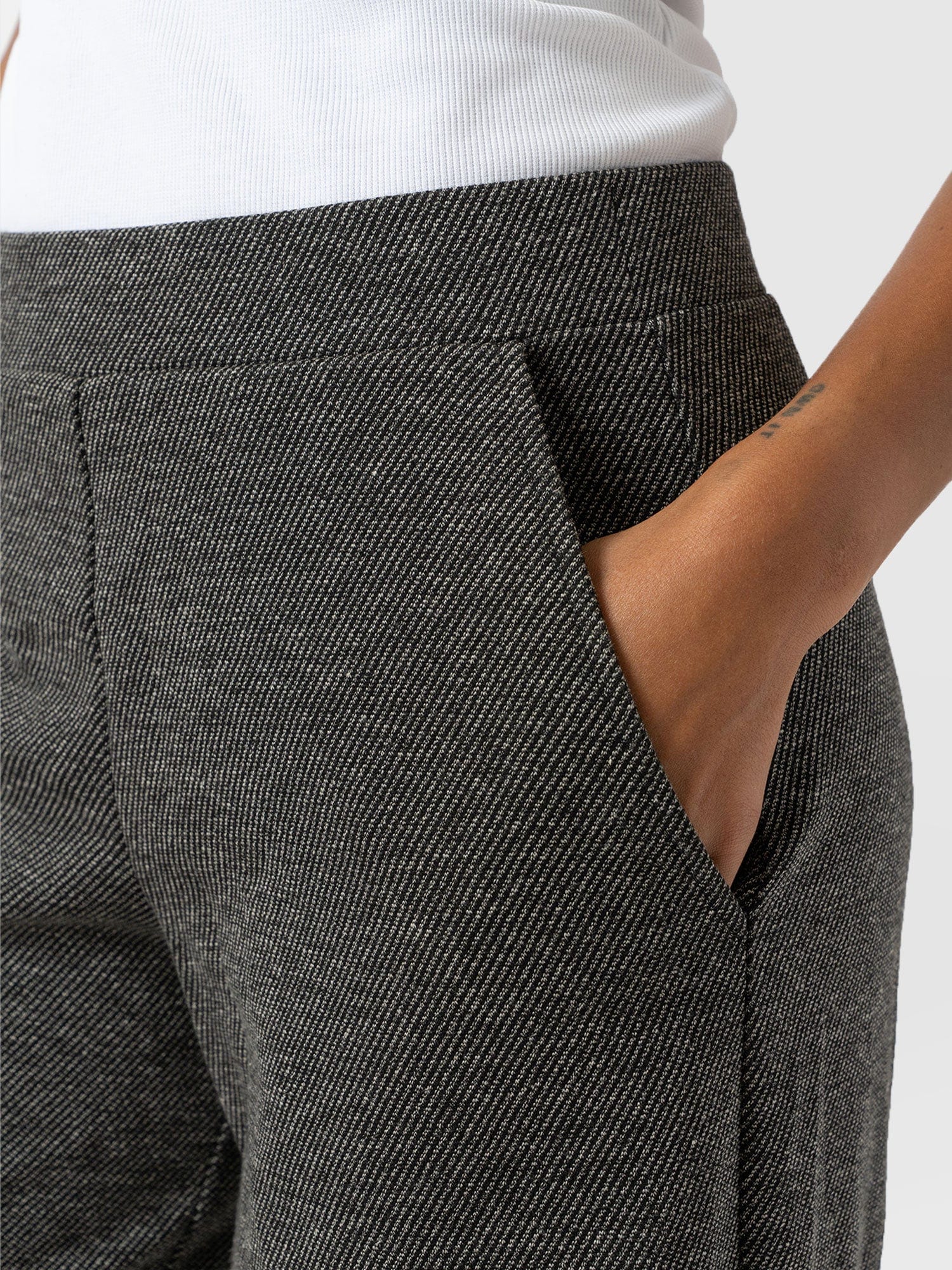Keller Wide Leg Pant - Grey Twill - Women's Trouserss | Saint + Sofia® UK