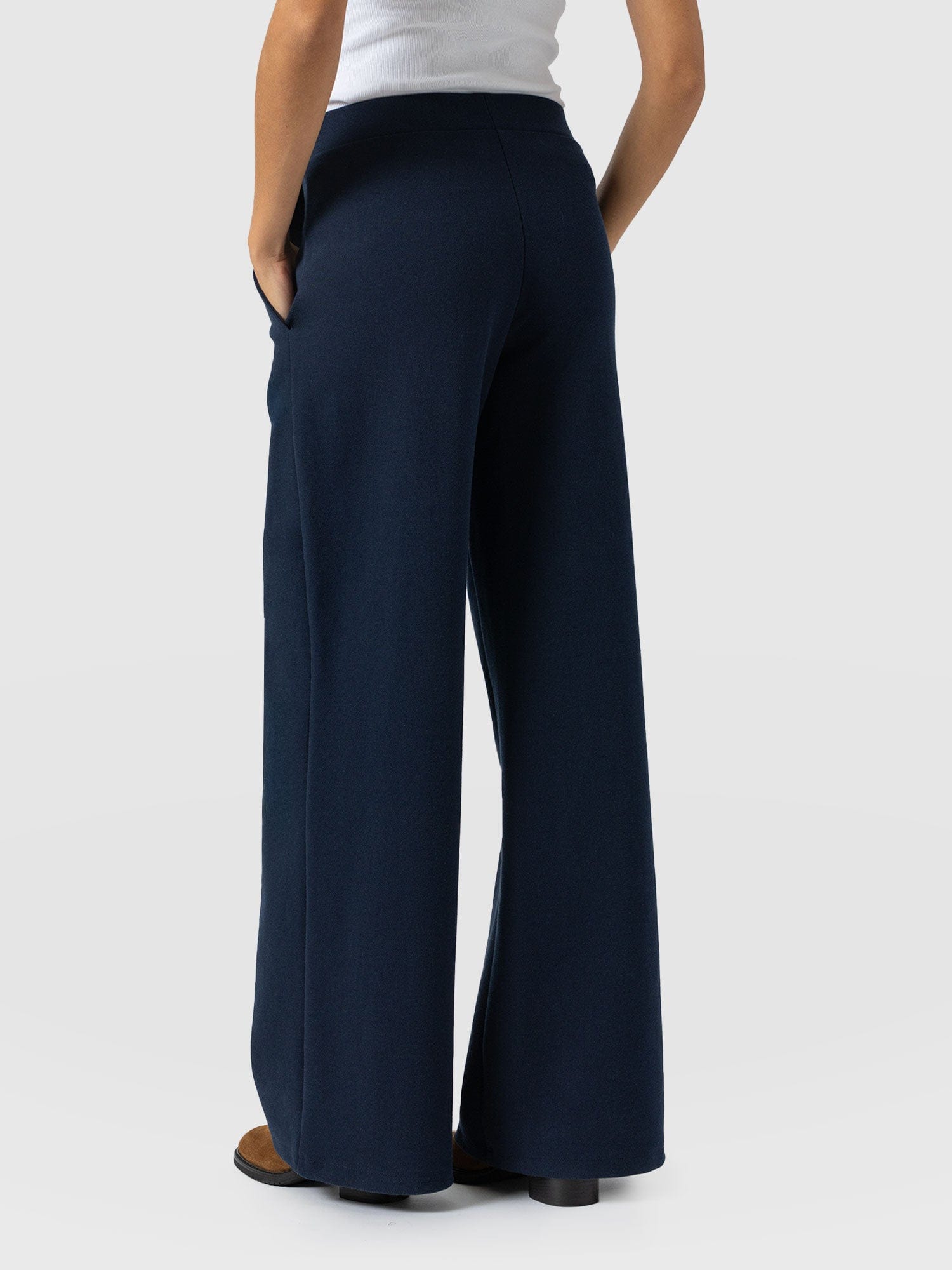 Keller Wide Leg Pant - Navy Twill-Regular - Women's Trouserss | Saint + Sofia® UK