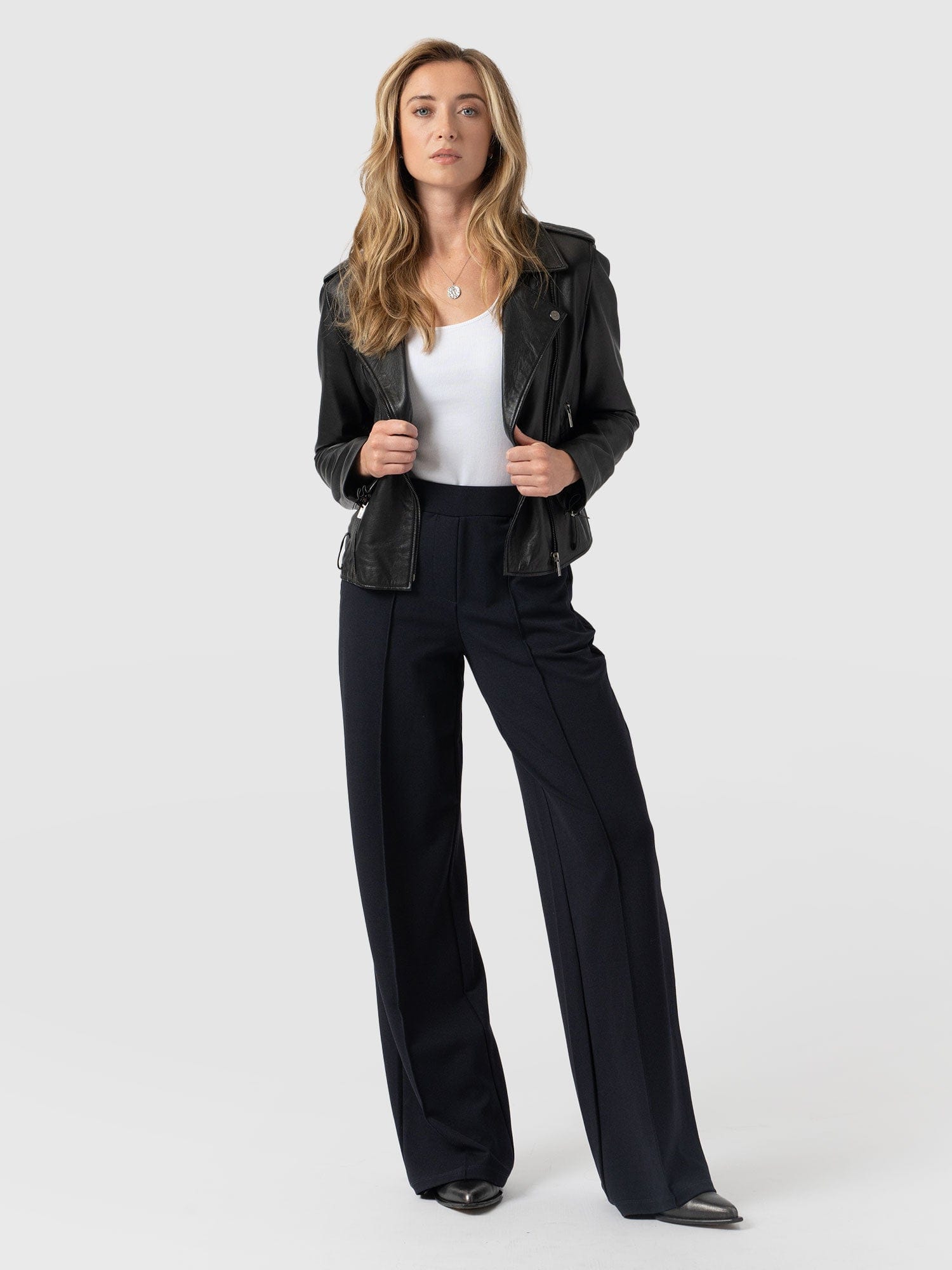 Keller Wide Leg Pant - Navy