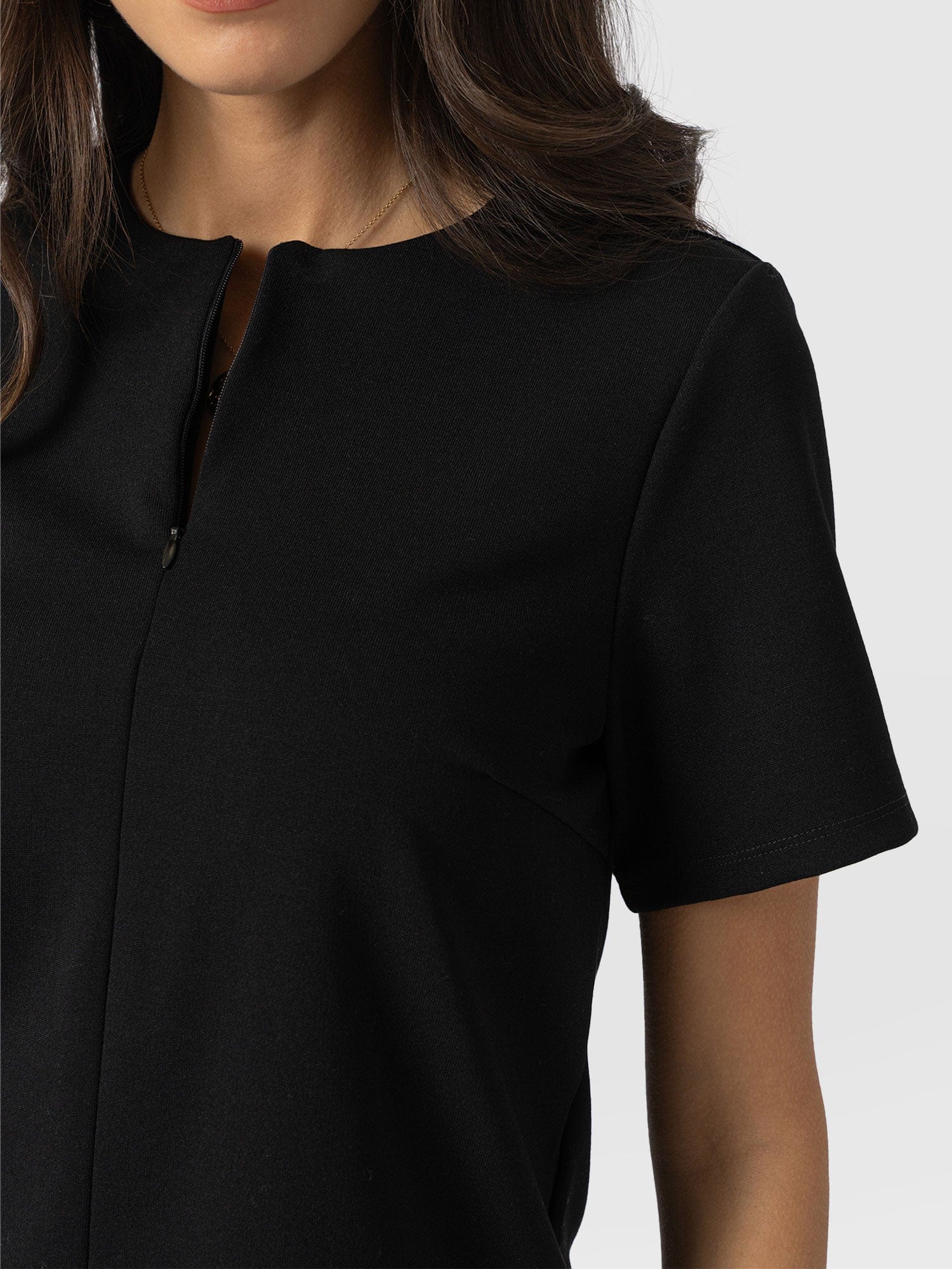 Keller Zip Up Tee Black - Women's T-Shirts | Saint + Sofia® UK