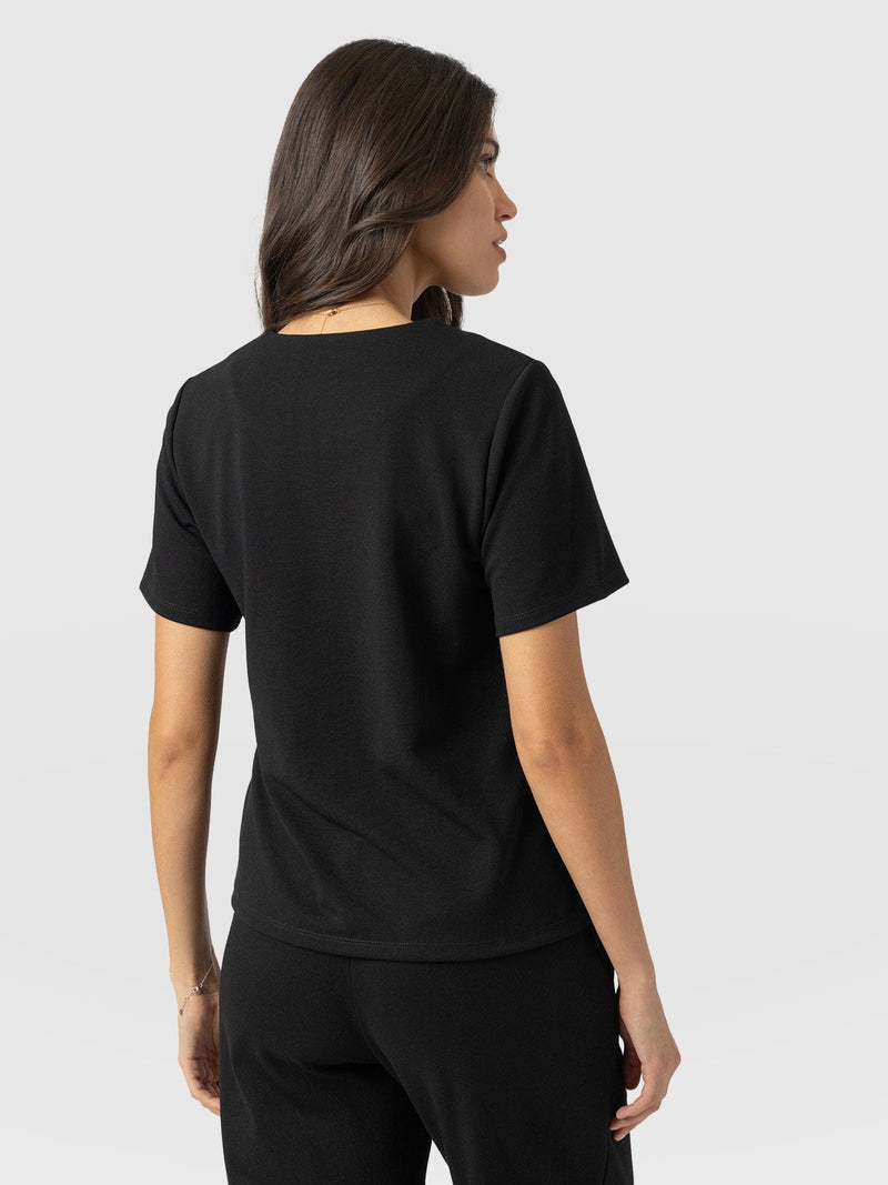 Keller Zip Up Tee - Black