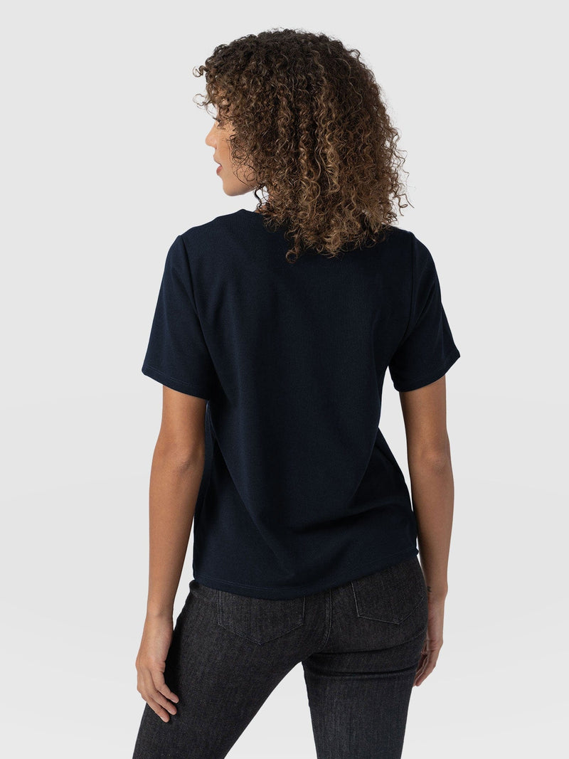 Keller Zip Up Tee - Navy