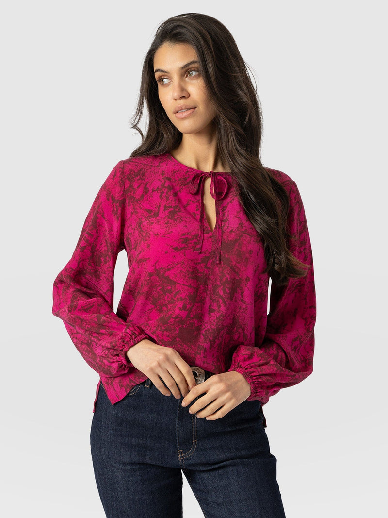 Kristen Blouse - Pink Marble