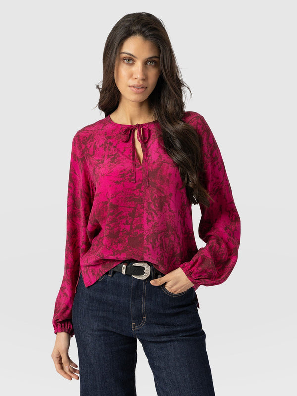 Kristen Blouse - Pink Marble