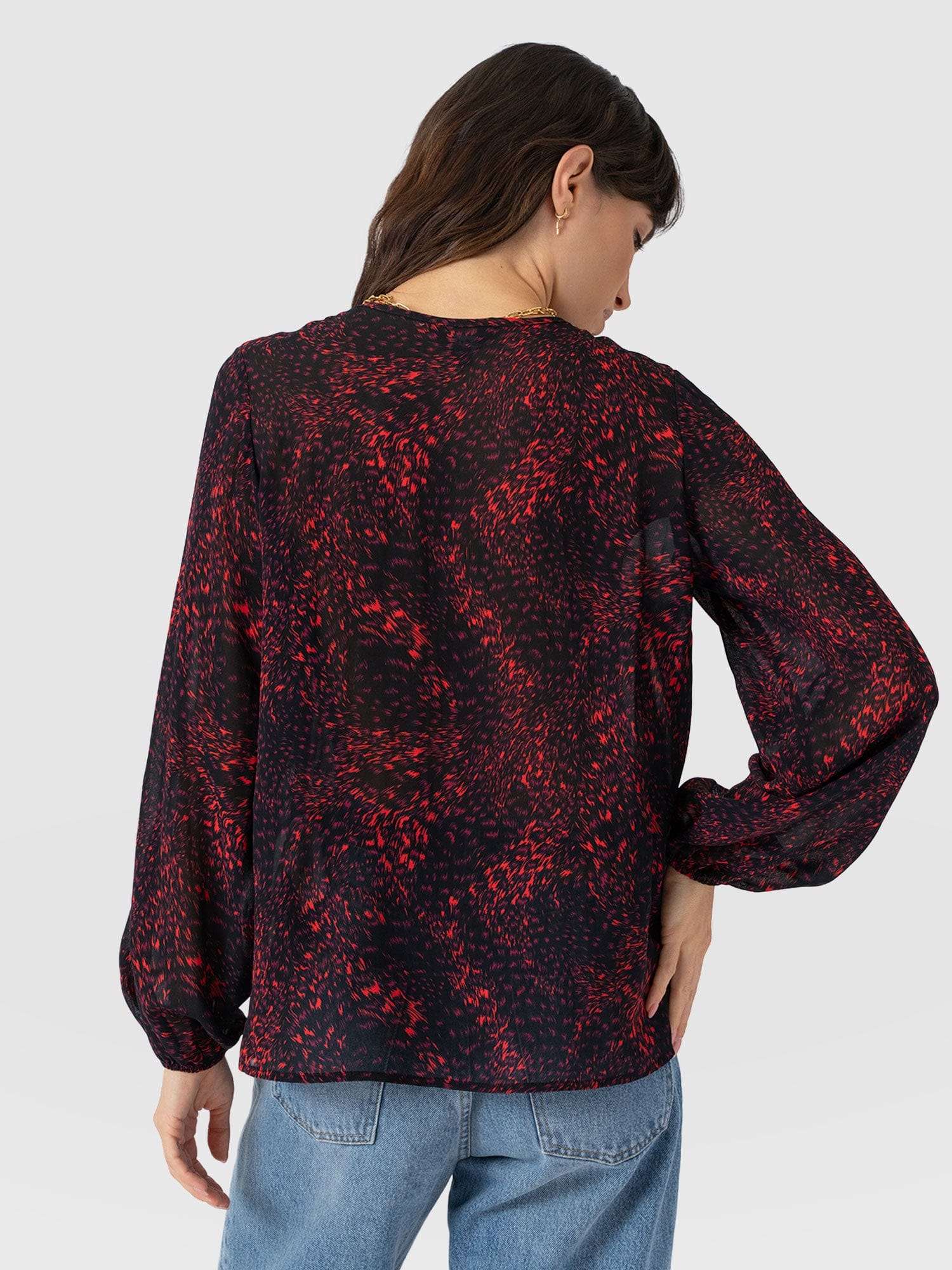 Kristen Blouse - Red Fade Spot
