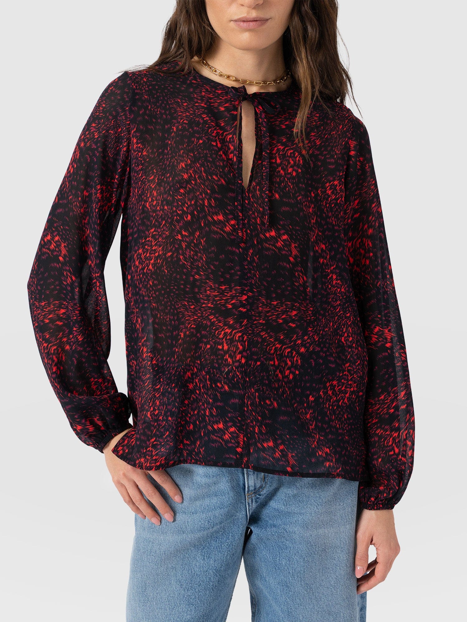 Kristen Blouse - Red Fade Spot