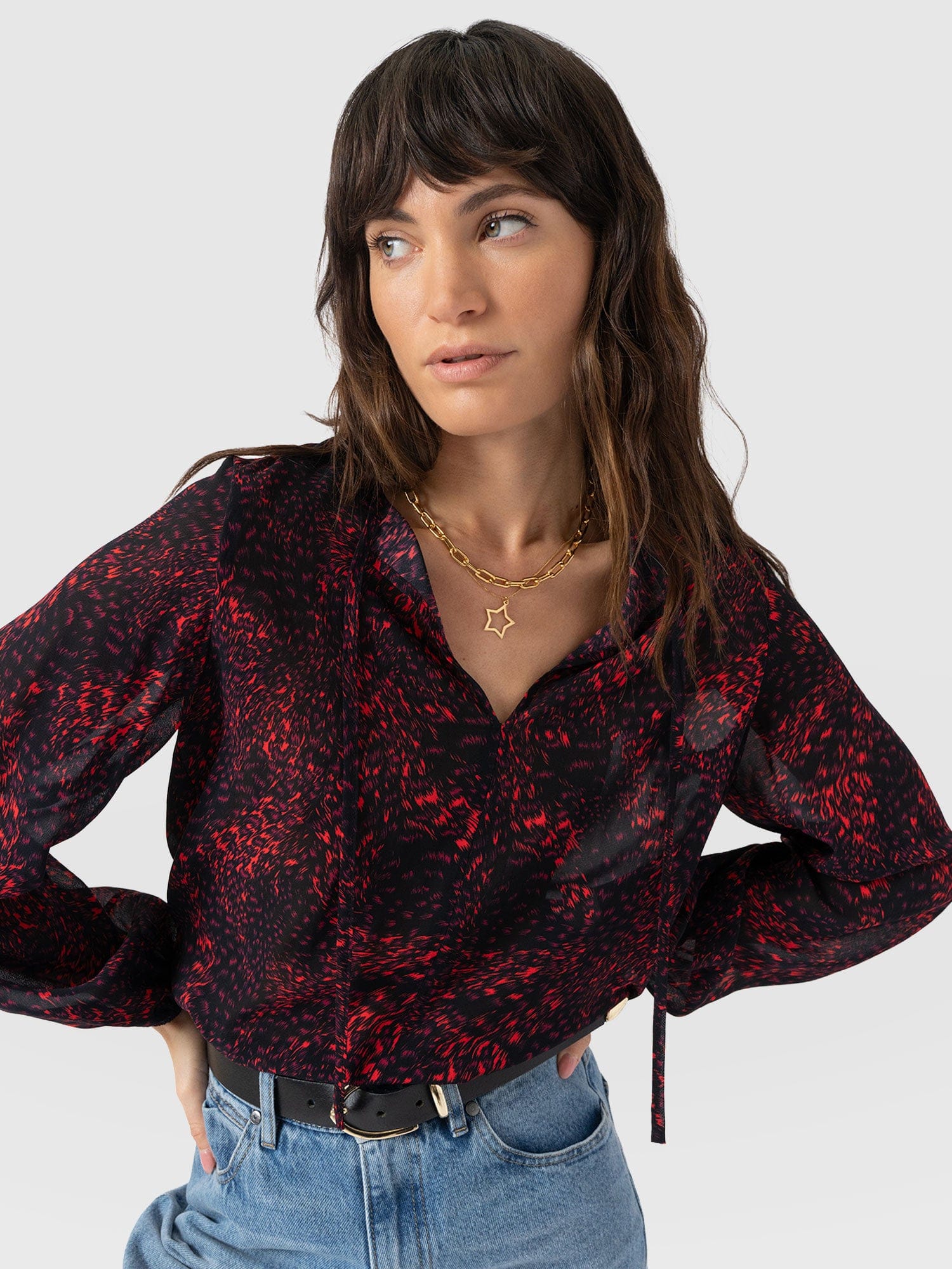 Kristen Blouse - Red Fade Spot