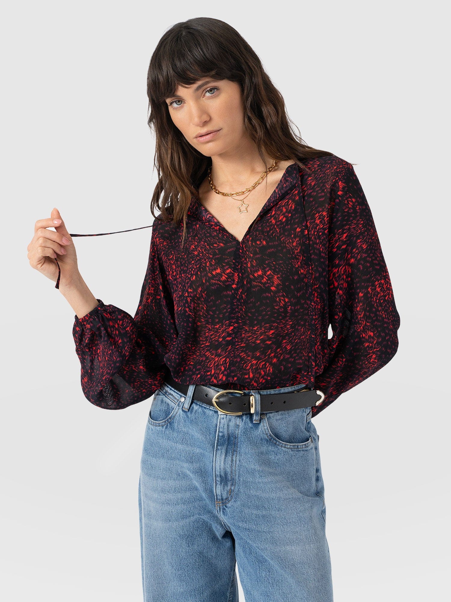 Kristen Blouse - Red Fade Spot
