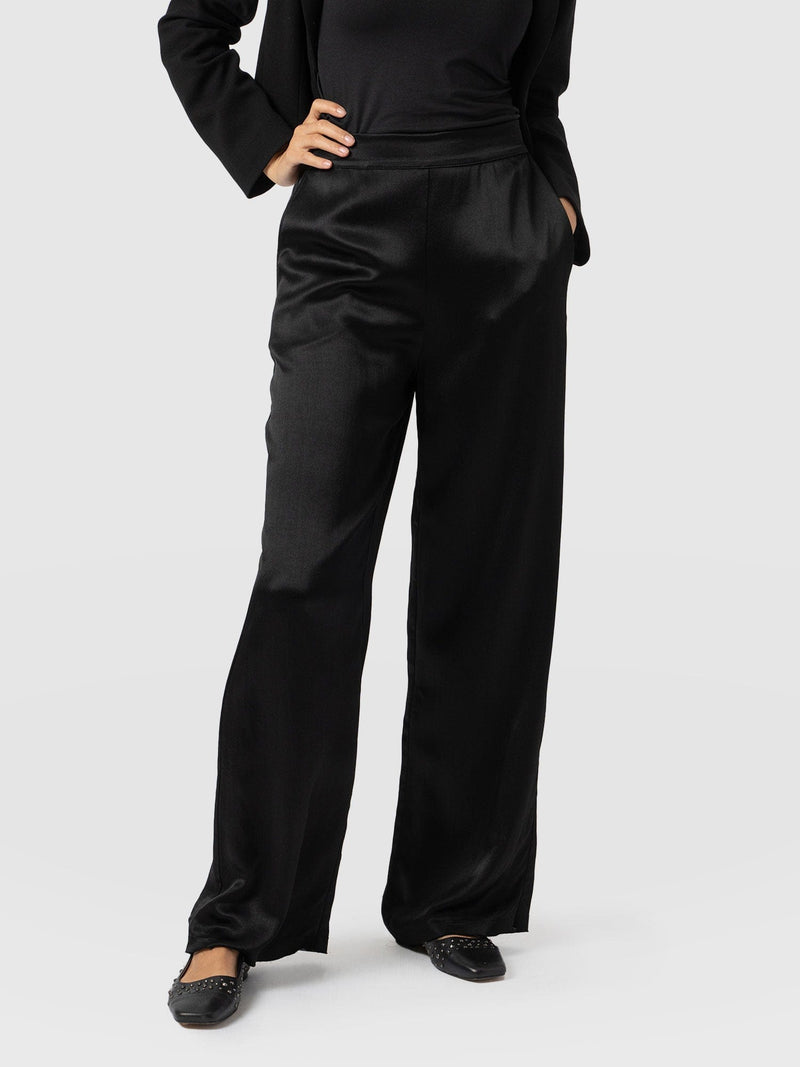 Langley Wide Leg Pant - Black