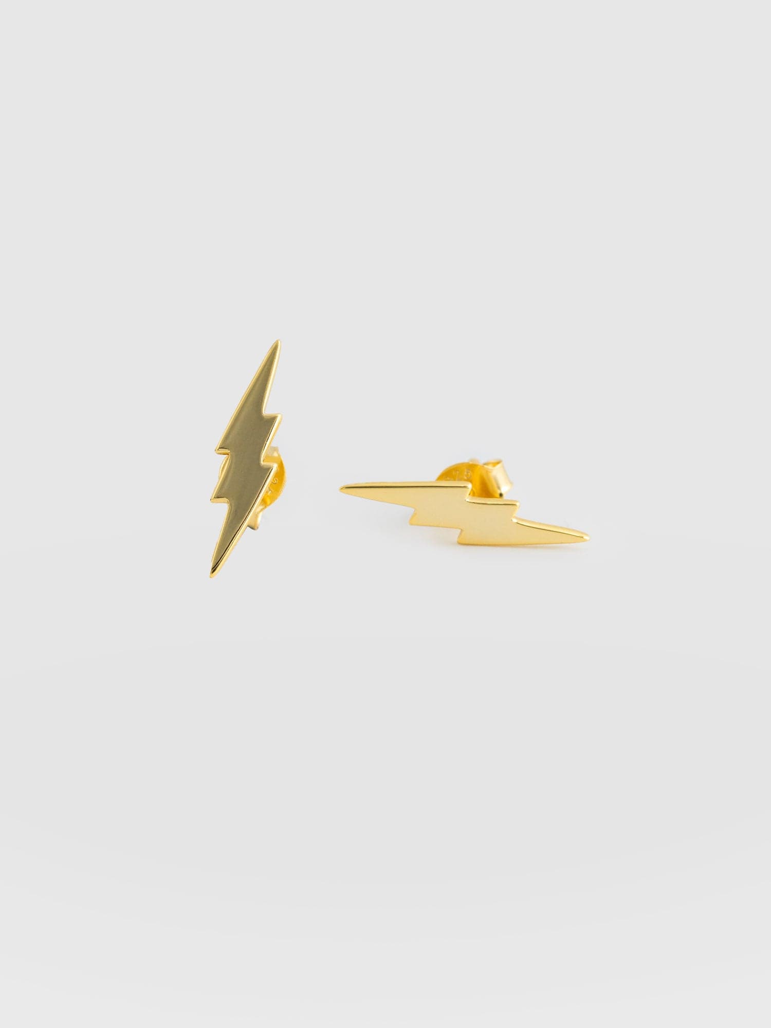 Lightning Bolt Stud Earrings Gold - Women's Earrings | Saint + Sofia® UK
