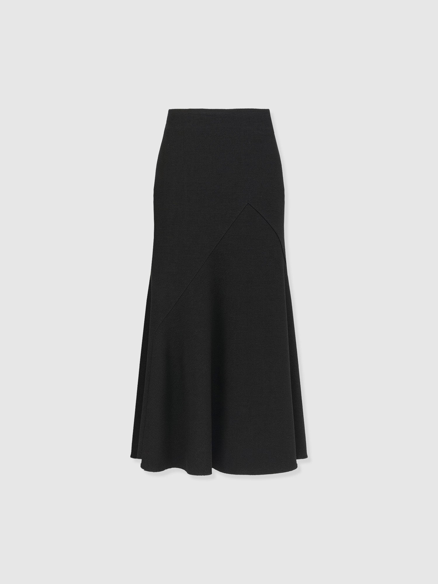 Piper Panelled Skirt  - Black Boucle - Women's Skirts | Saint + Sofia® UK