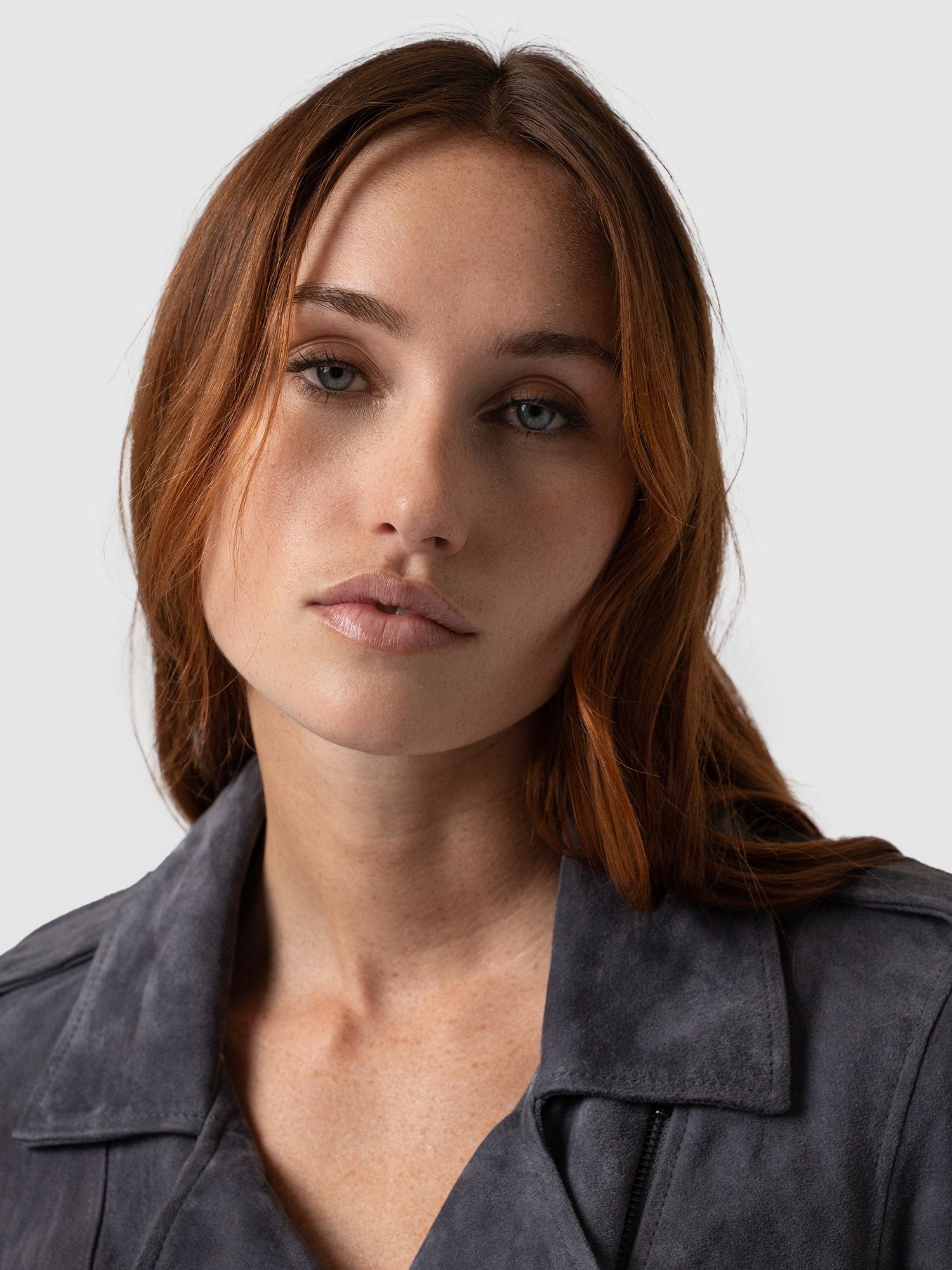 Luther Suede Jacket Charcoal - Women's Leather Jacket | Saint + Sofia® UK