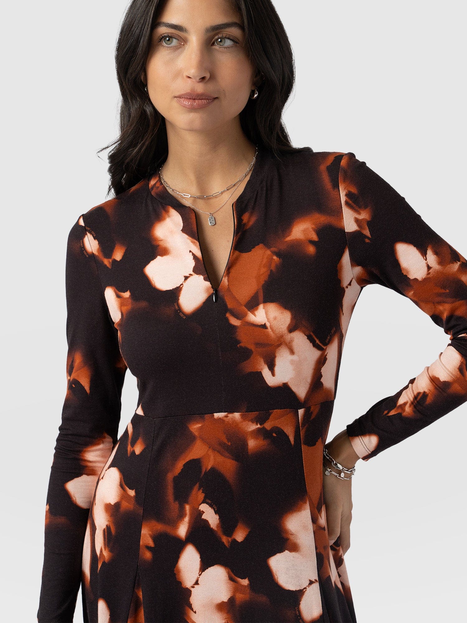 Macie Zip Up Dress Orange Aurora - Women's Dresses | Saint + Sofia® UK