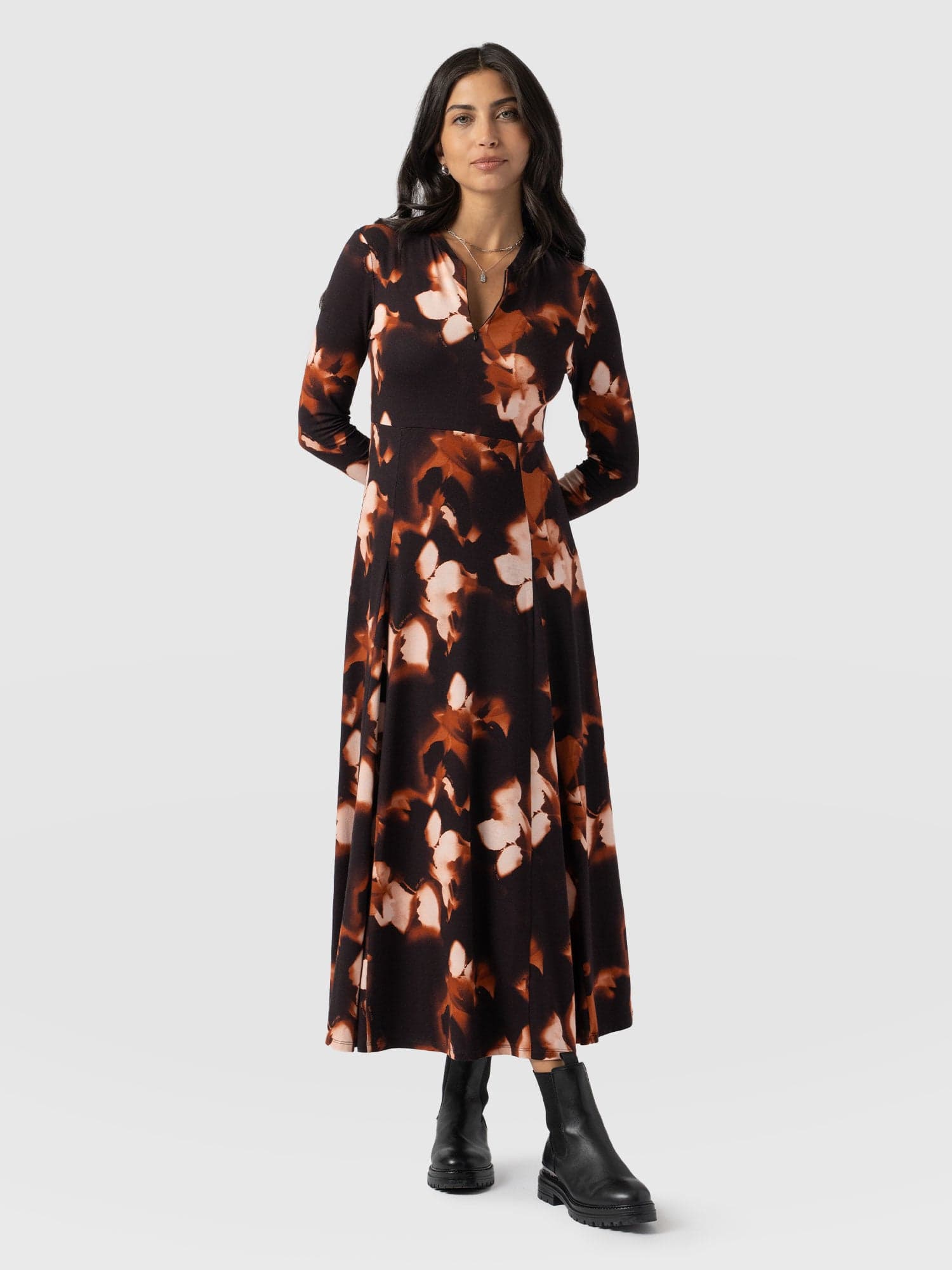 Macie Zip Up Dress Orange Aurora - Women's Dresses | Saint + Sofia® UK