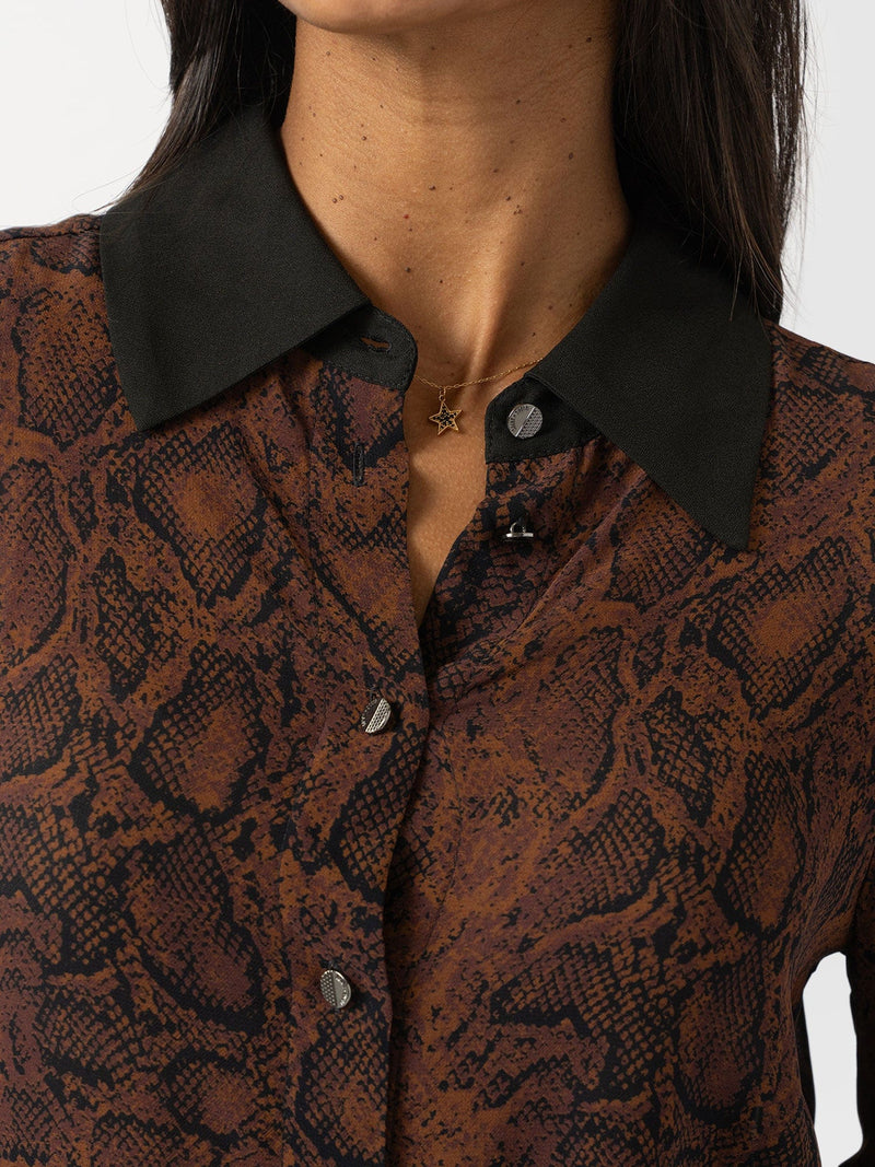 Madison Shirt - Brown Snake