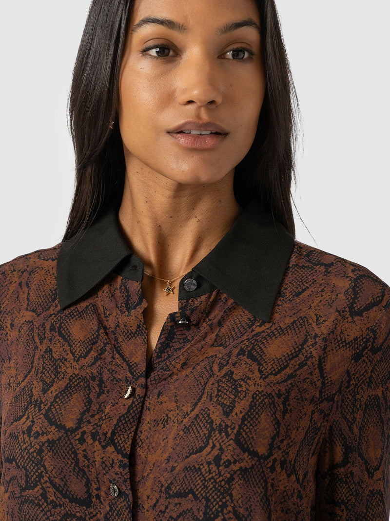 Madison Shirt - Brown Snake