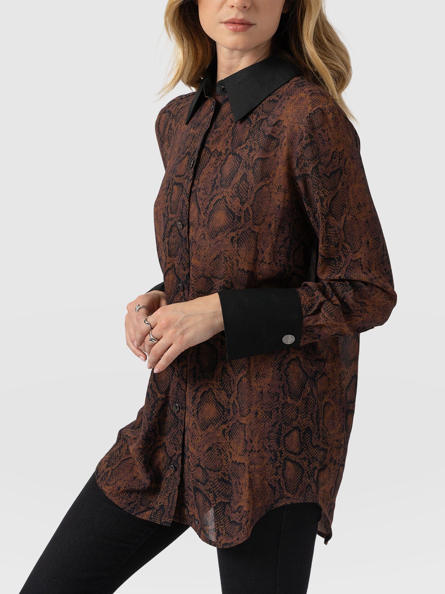 Madison Shirt Brown Snake - Women's Shirts | Saint + Sofia® UK