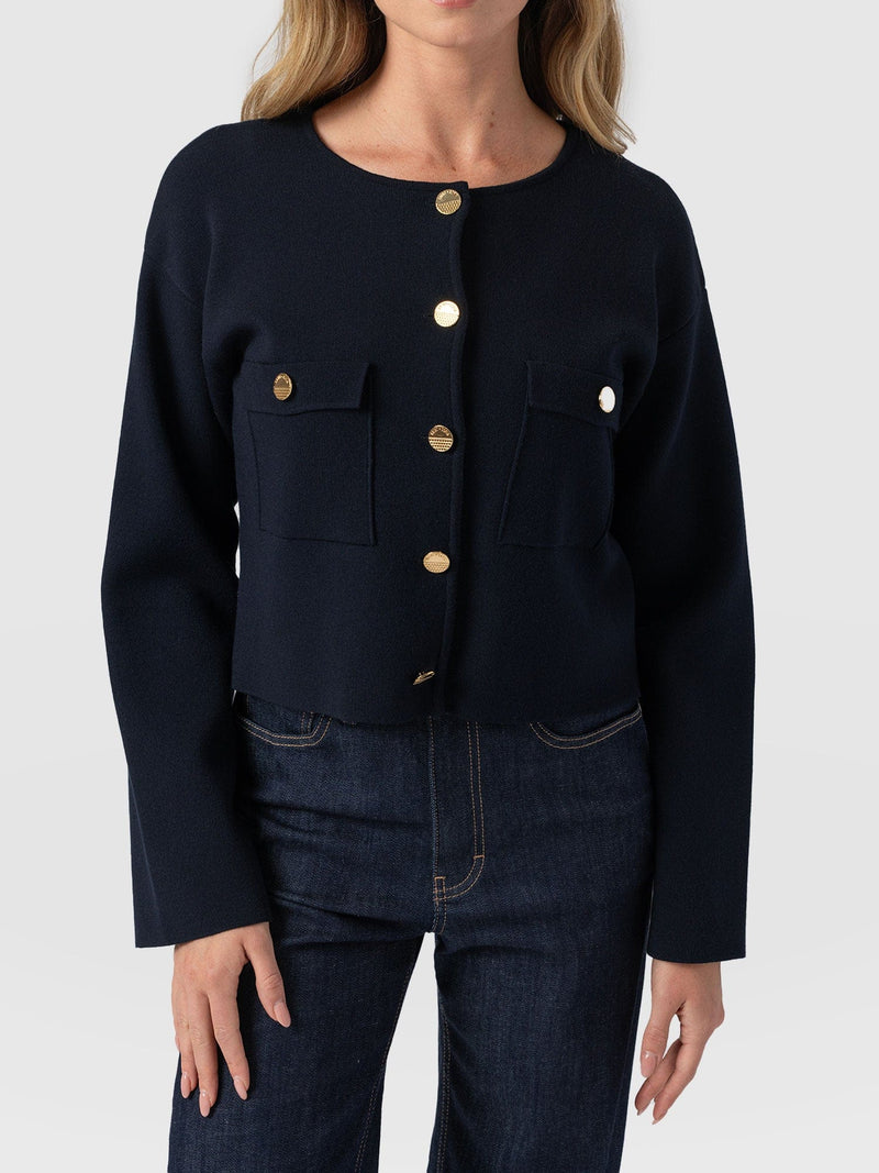 Maeva Knit Jacket - Navy