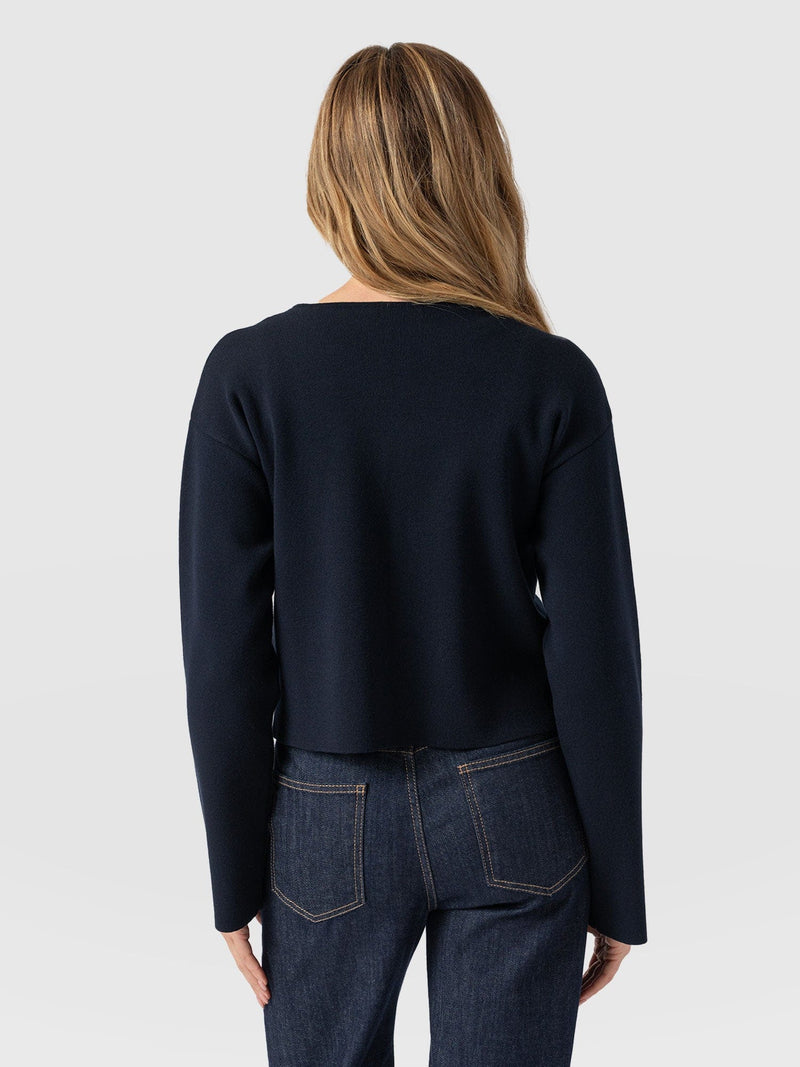 Maeva Knit Jacket - Navy