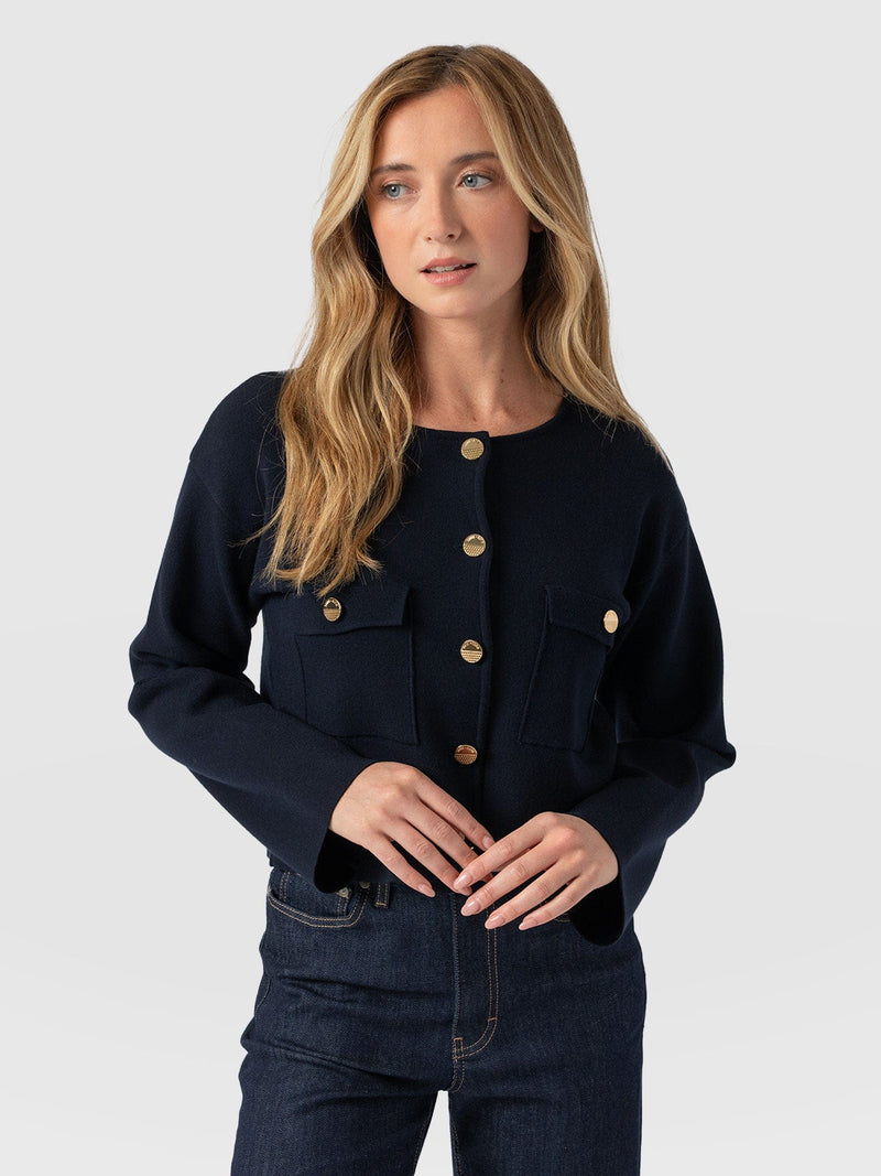 Maeva Knit Jacket - Navy