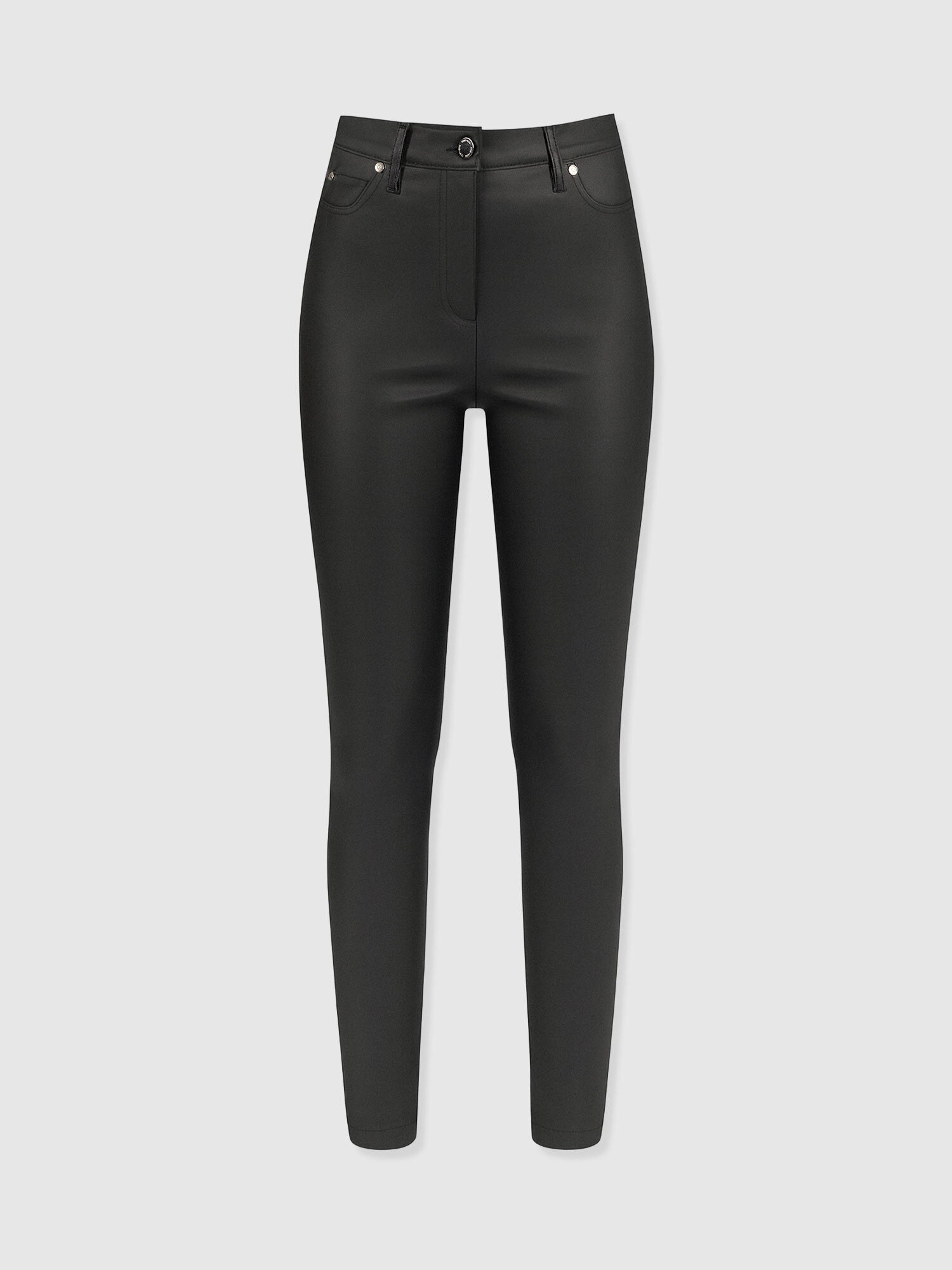 Maeva Skinny Pant - Black Coated