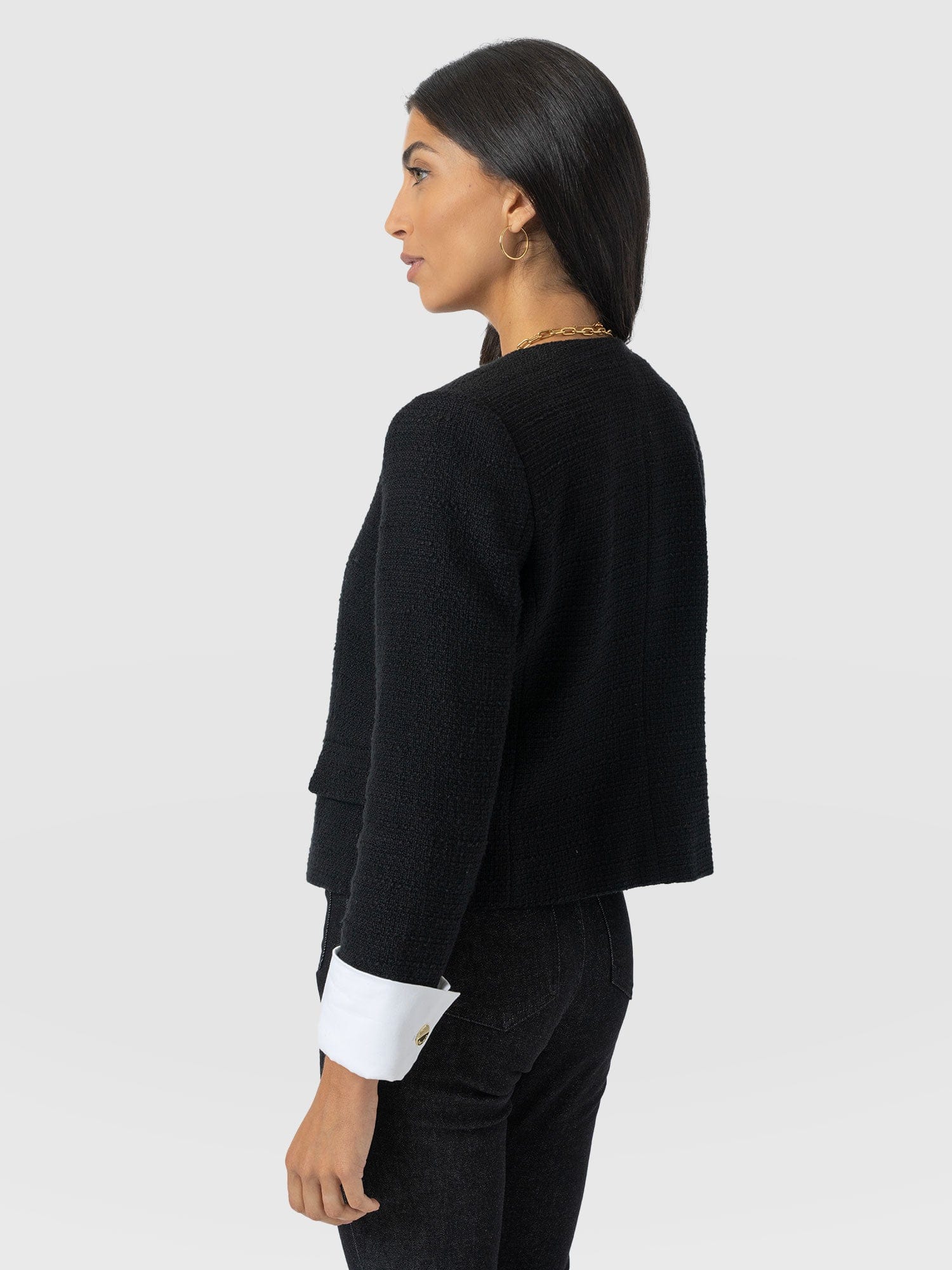 Margot V Neck Jacket - Black - Women's Jackets | Saint + Sofia? UK