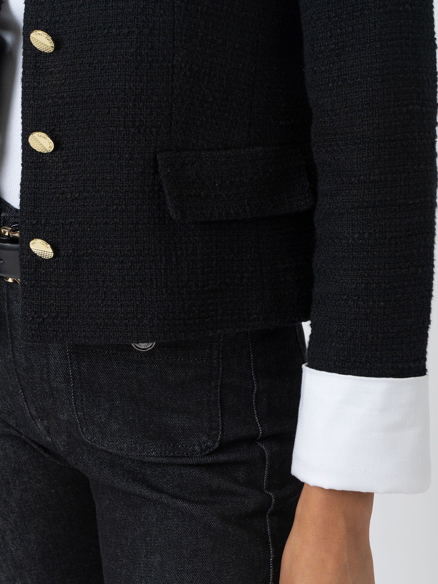 Margot V Neck Jacket - Black - Women's Jackets | Saint + Sofia? UK