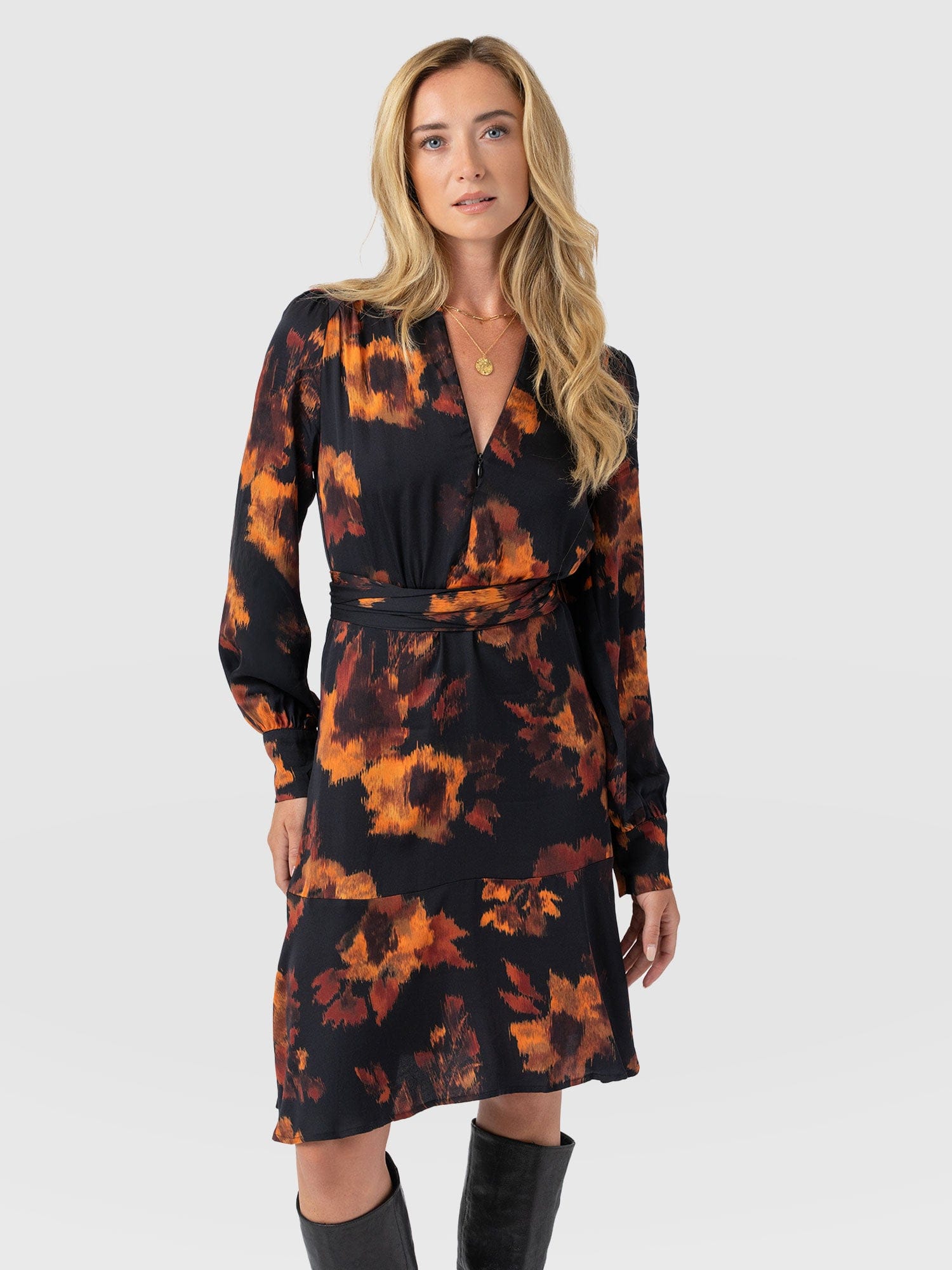 Mini Adaline Zip Up Dress - Autumn Floral - Women's Dresses | Saint + Sofia® UK
