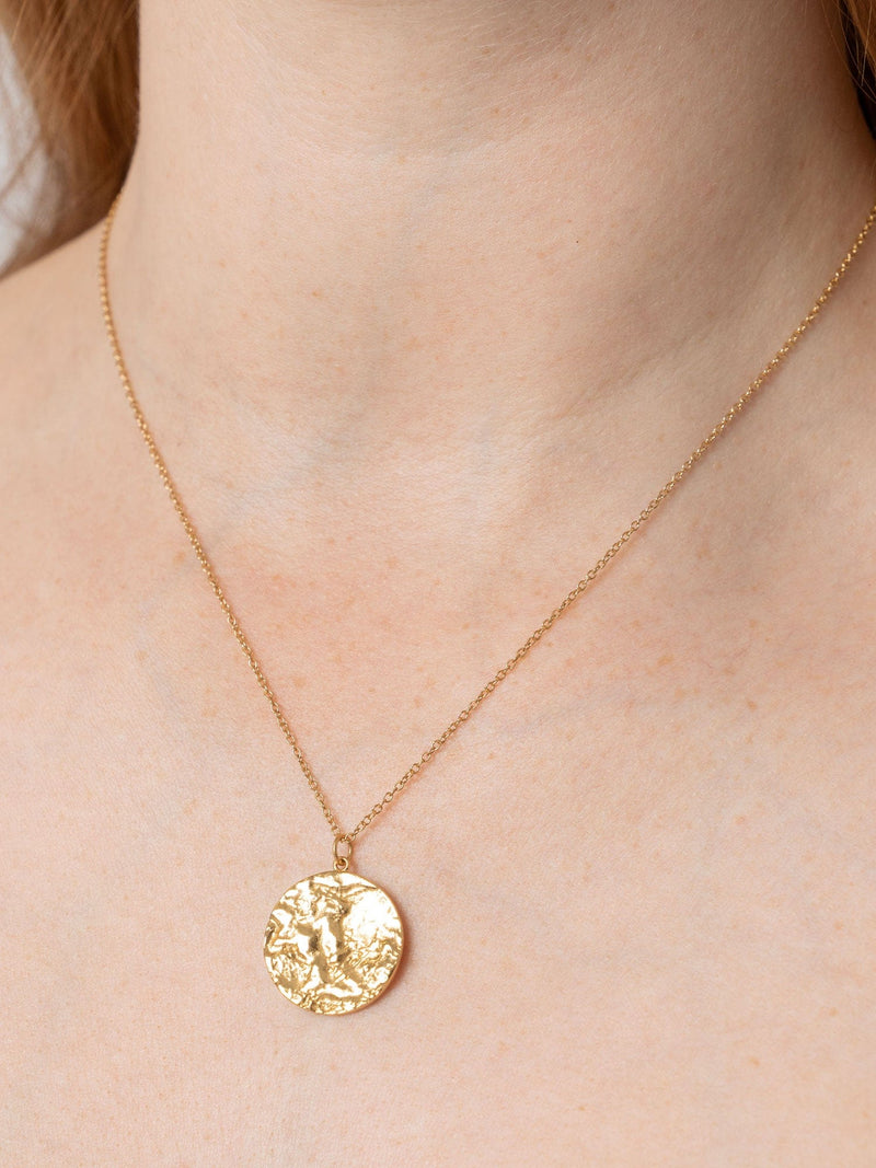 Molten Disc Charm Necklace - Gold