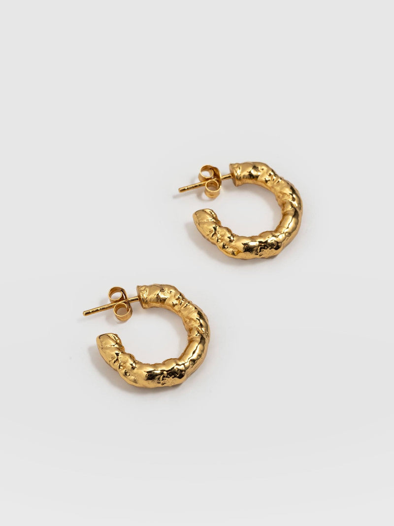 Molten Hoop Earrings - Gold