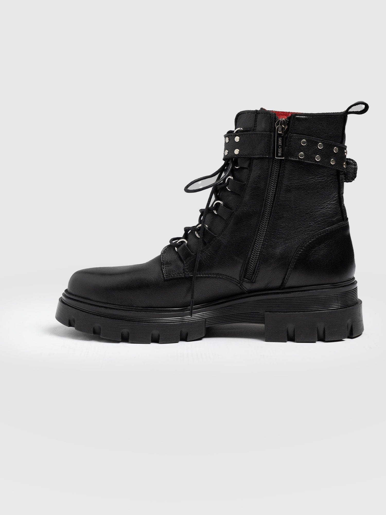 Southbank Studded Boot Black - Women's Leather Boots | Saint + Sofia® UK