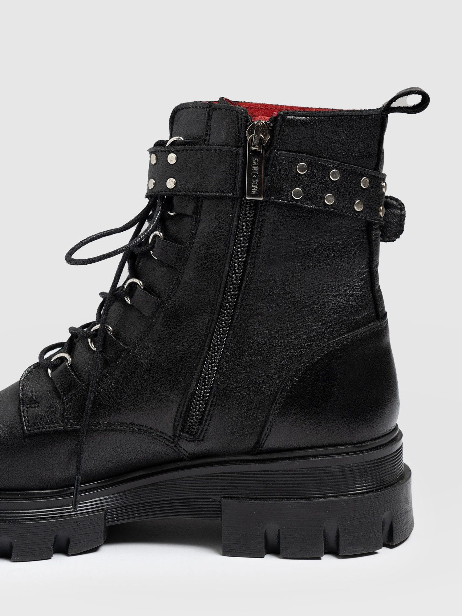 Southbank Studded Boot Black - Women's Leather Boots | Saint + Sofia® UK