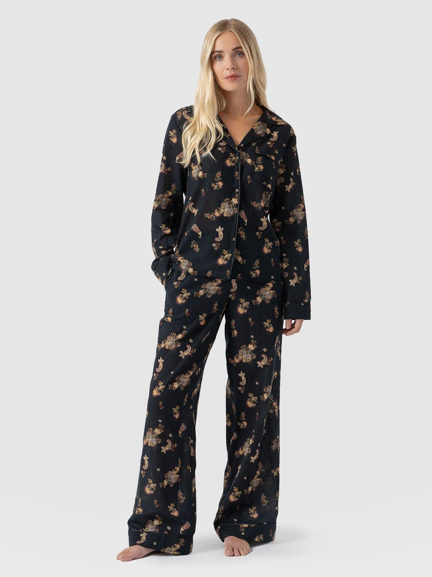 Norah Loungewear Set - Black Paisley