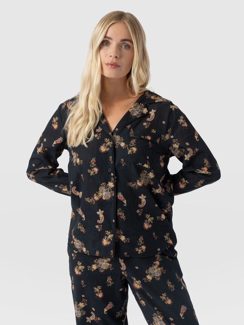 Norah Loungewear Set - Black Paisley