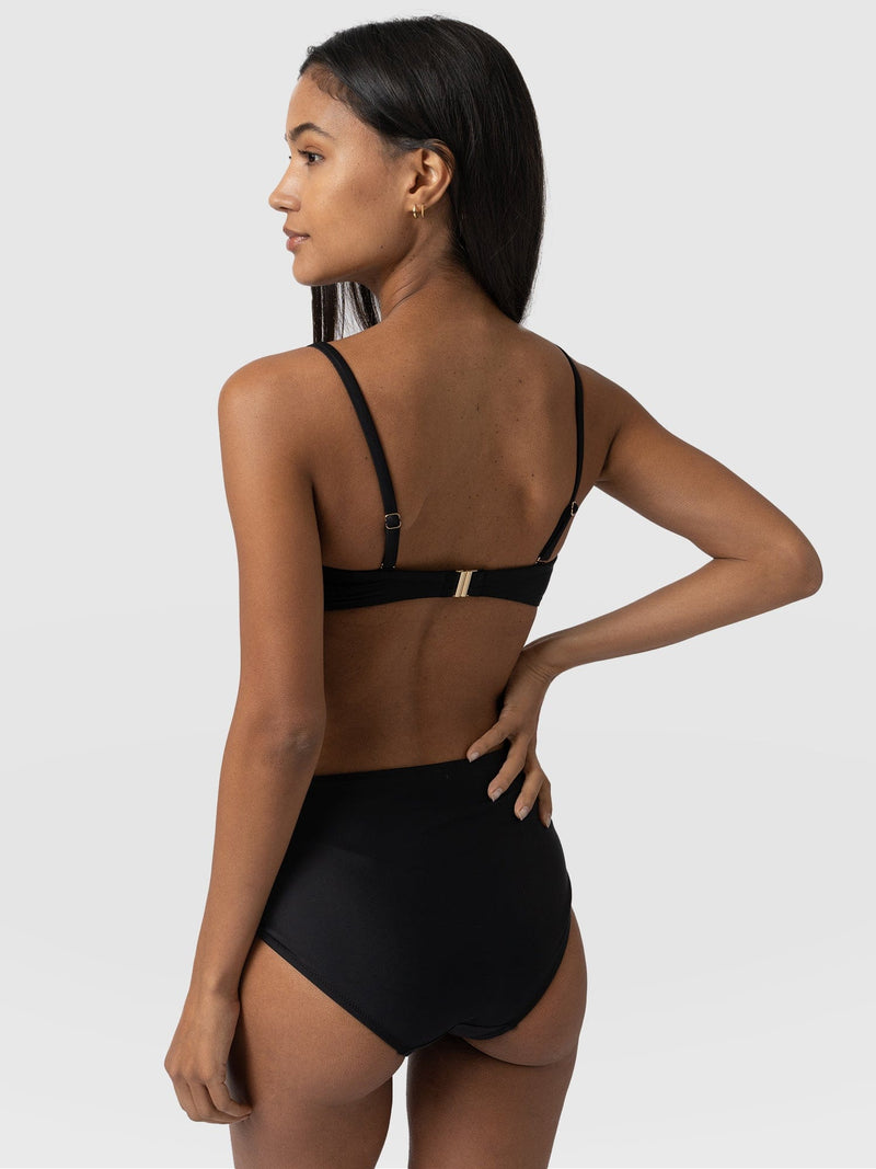 Nova High Waisted Bikini Bottom - Black