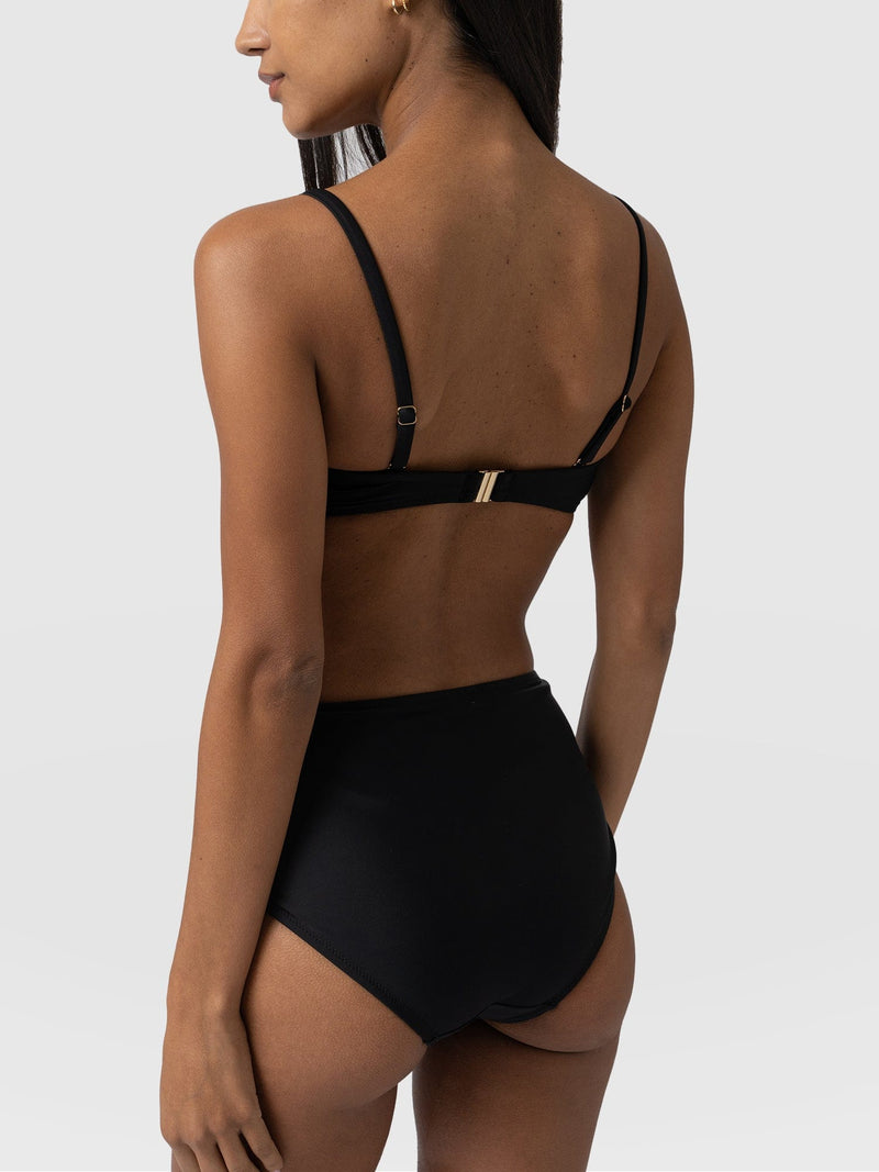 Nova High Waisted Bikini Bottom - Black