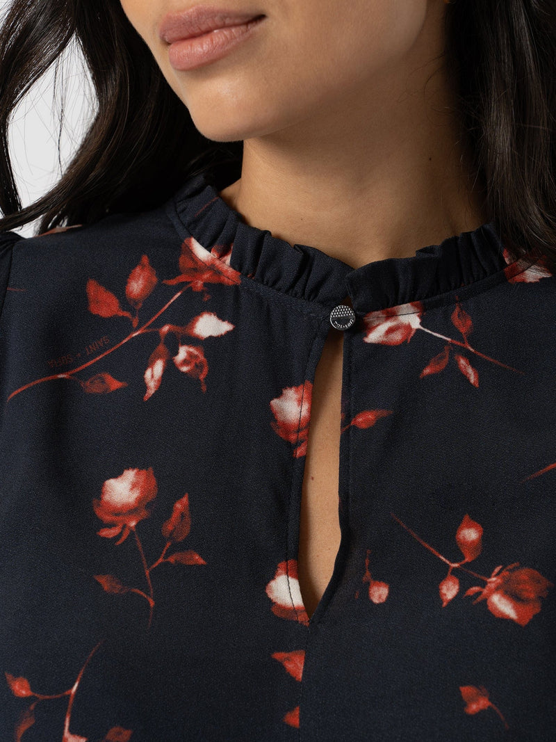 Olivia Blouse - Dark Roses