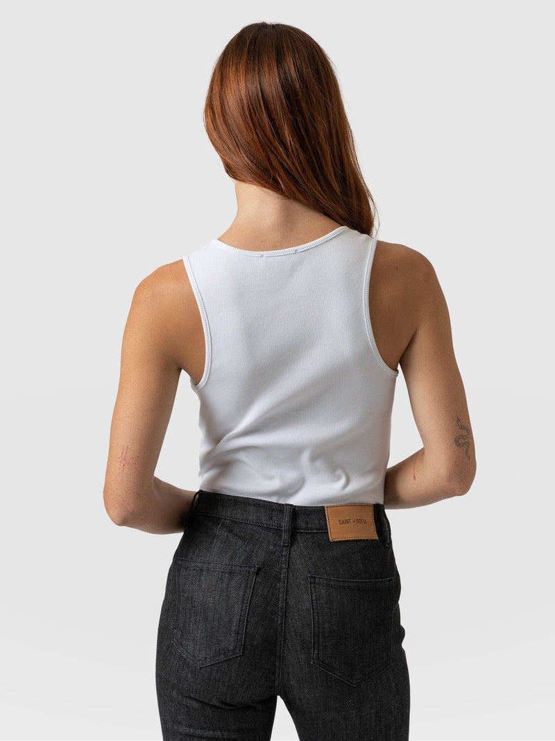 Olivia Rib Vest - White