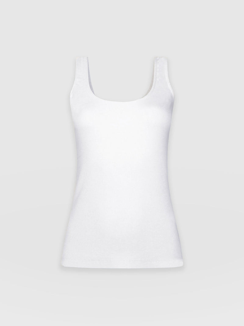 Olivia Rib Vest - White