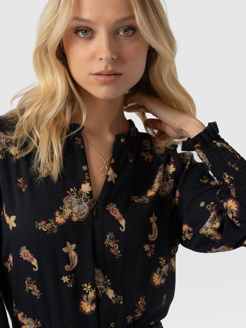 Olivia Zip Up Dress - Highland Paisley