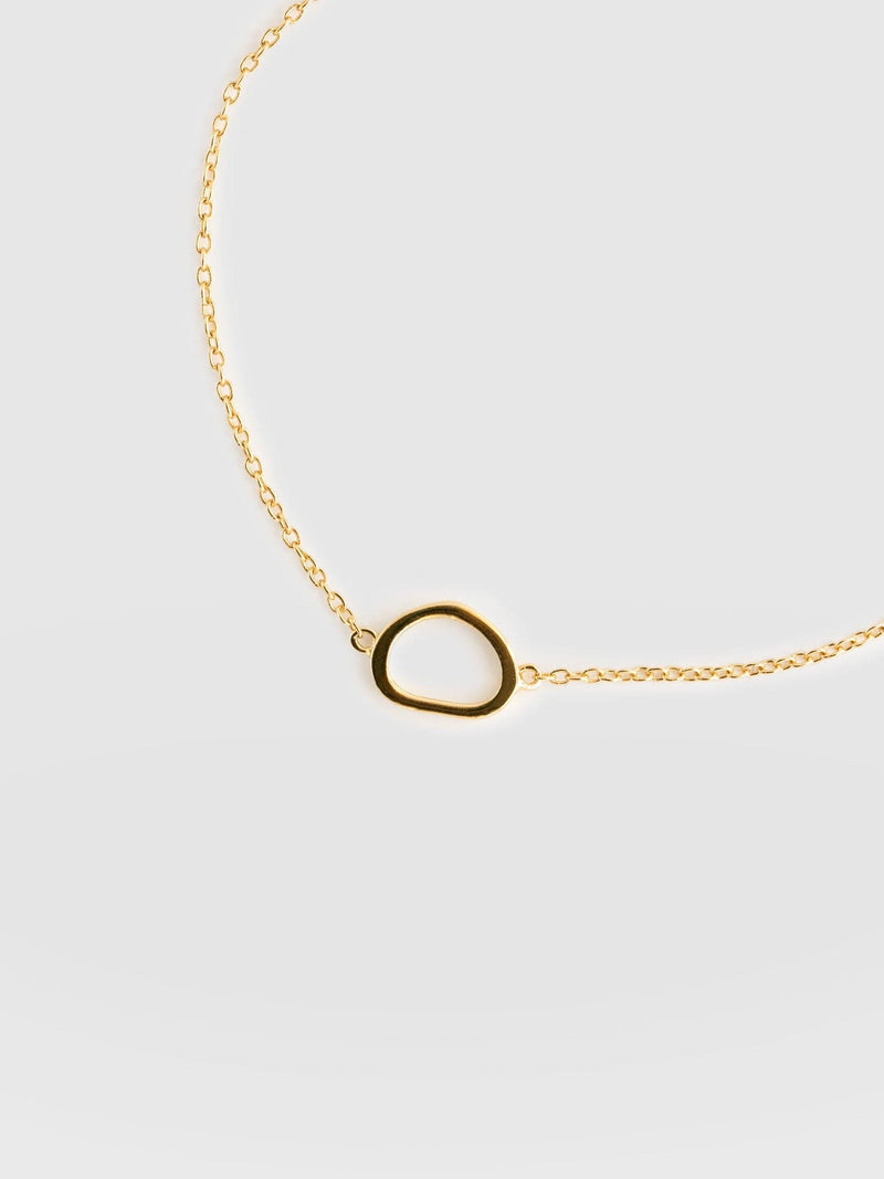 Organic Open Oval Bracelet - Gold