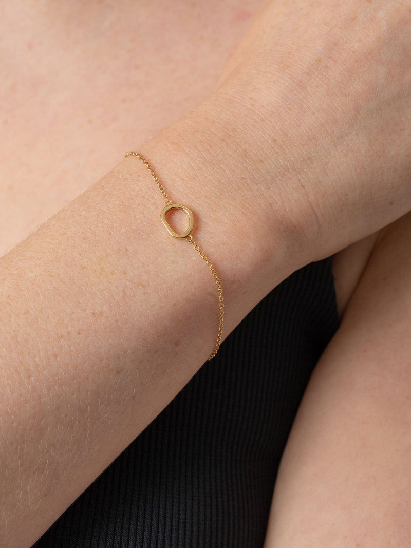 Organic Open Oval Bracelet - Gold