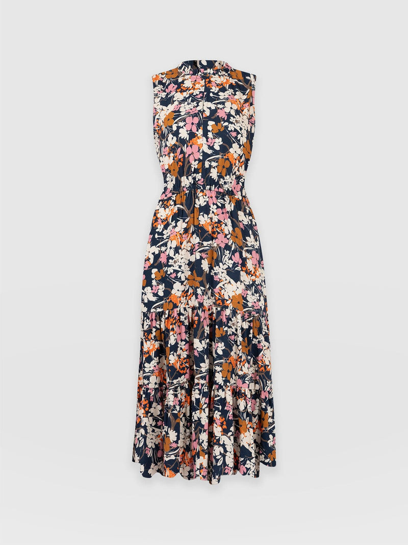 Orla Dress - Navy Cream Floral