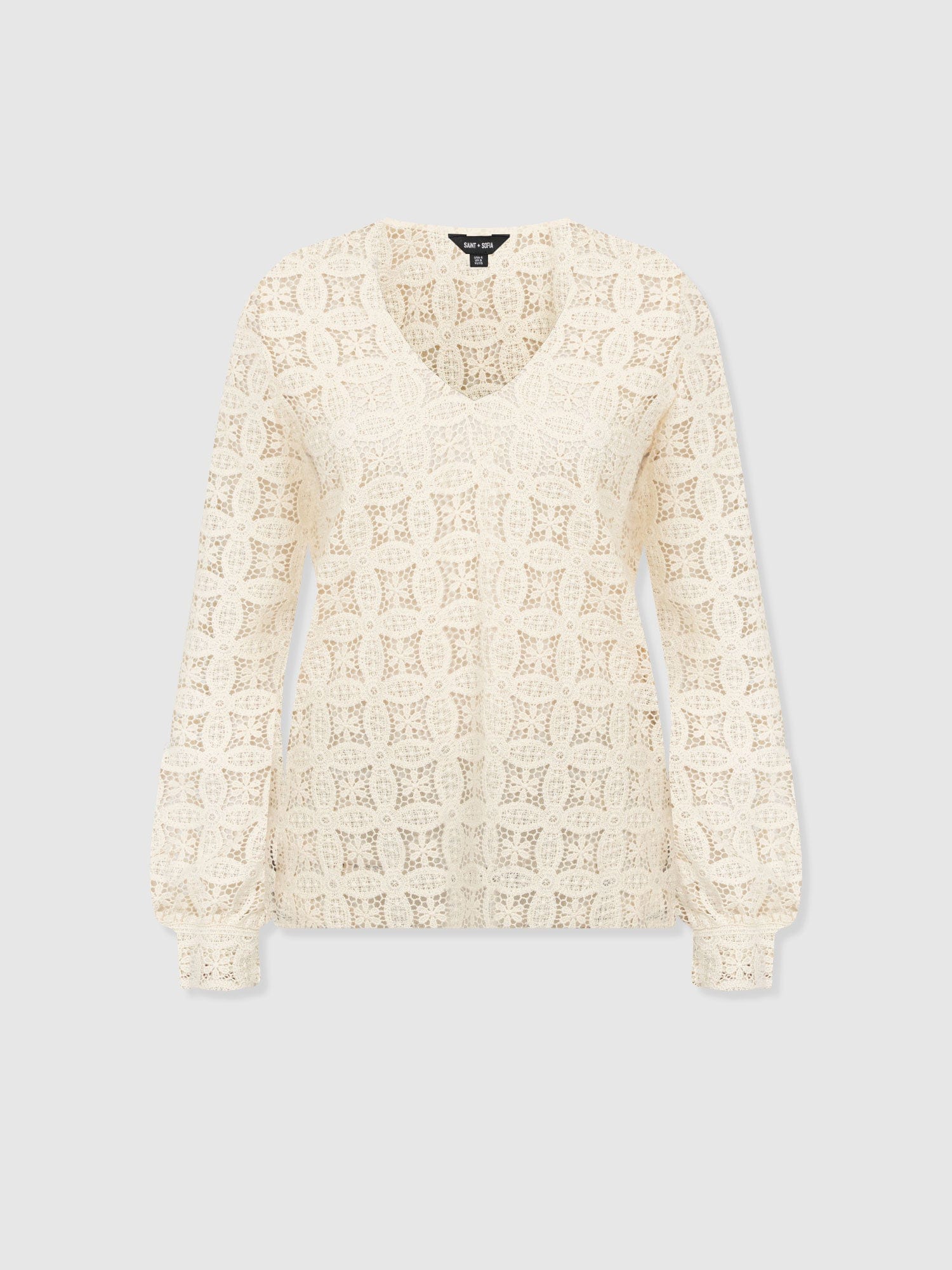 Ottilie V Neck Blouse - Cream Broderie